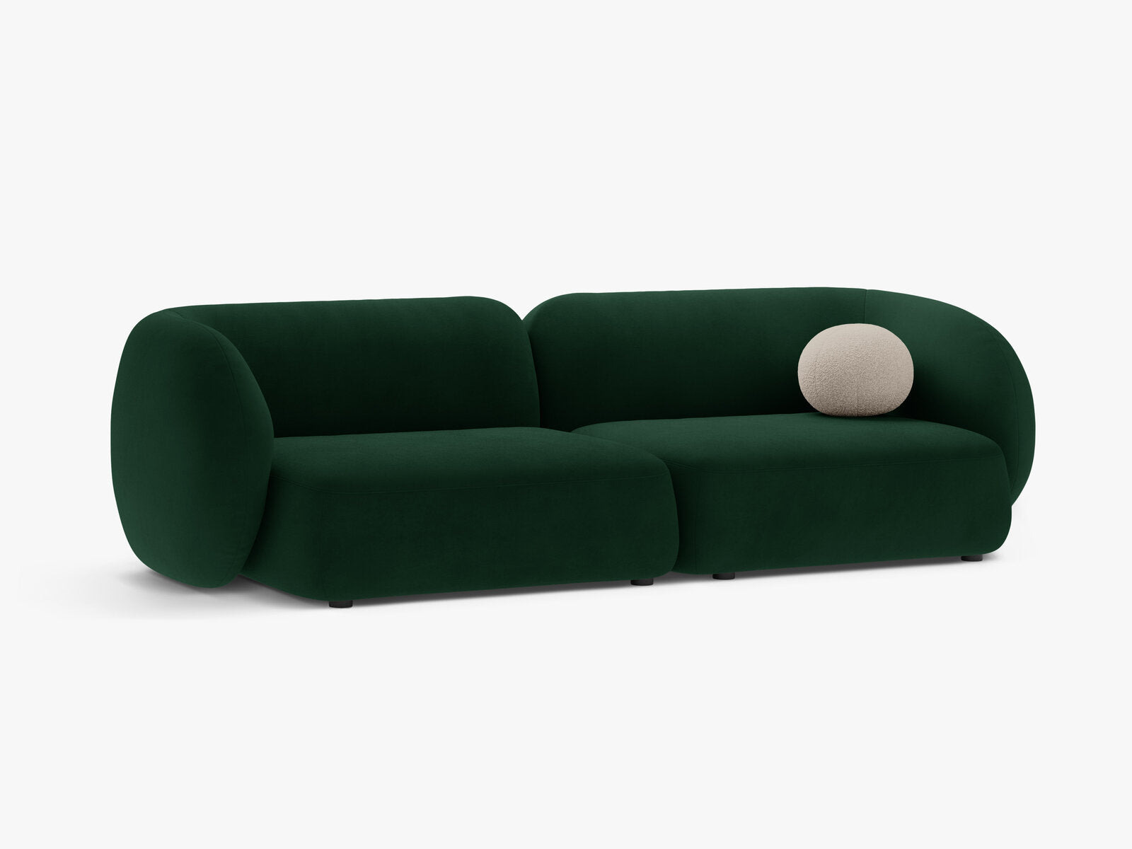 Micadoni Sofa Kate 4-Sitzer Samt Salvador Flaschengrün