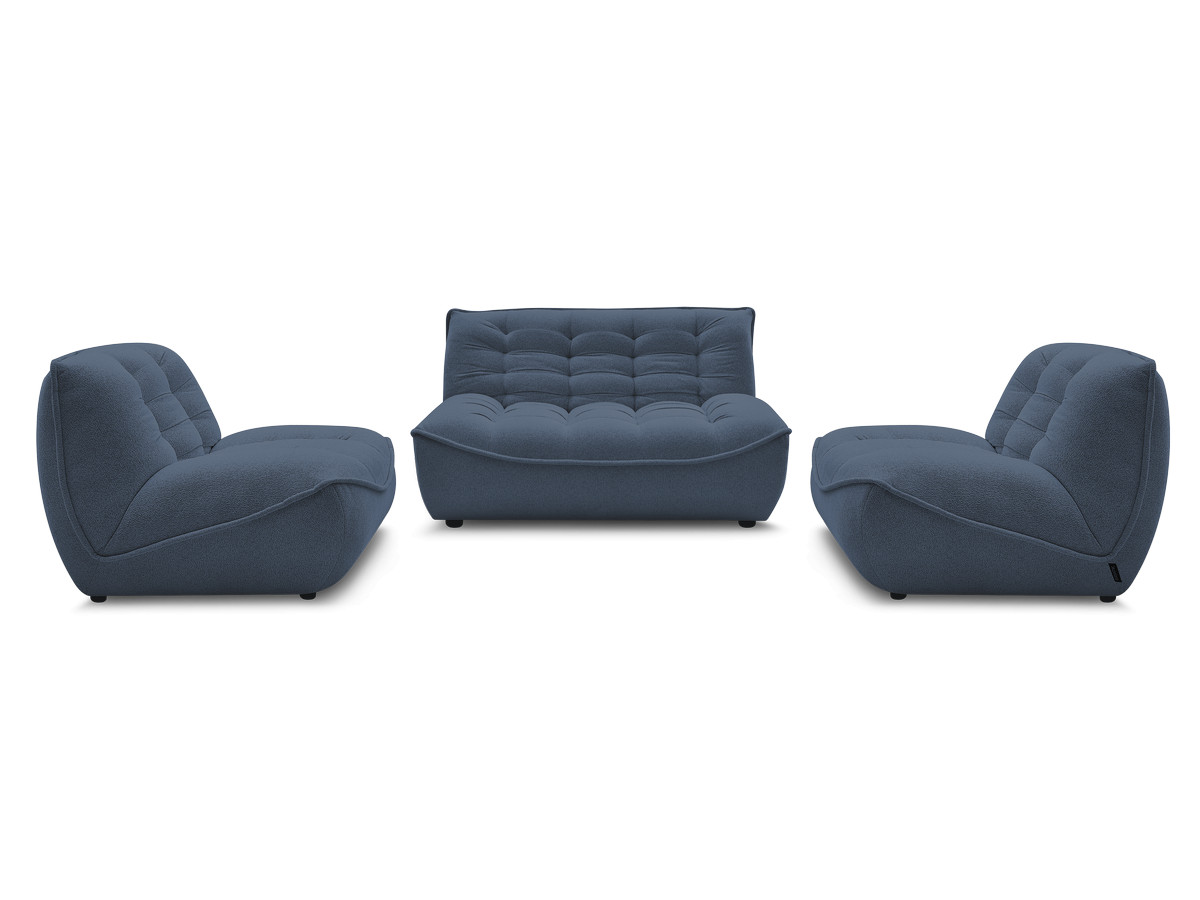 Bobochic Serena Sofa 4-Sitzer Melange-Stoff Blau
