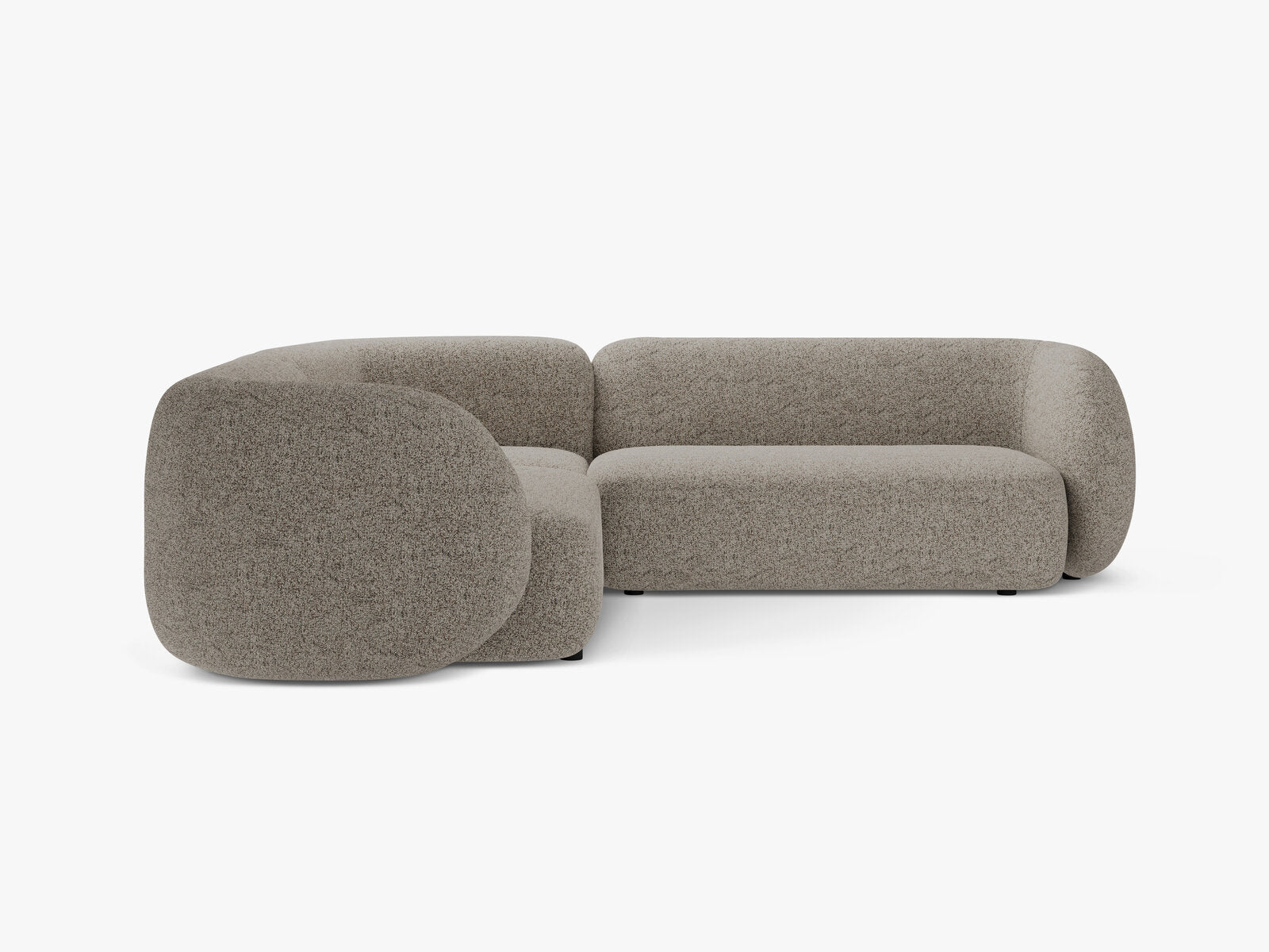 Micadoni Ecksofa Kate 5-Sitzer Strukturierter Stoff Puente Beige Melange