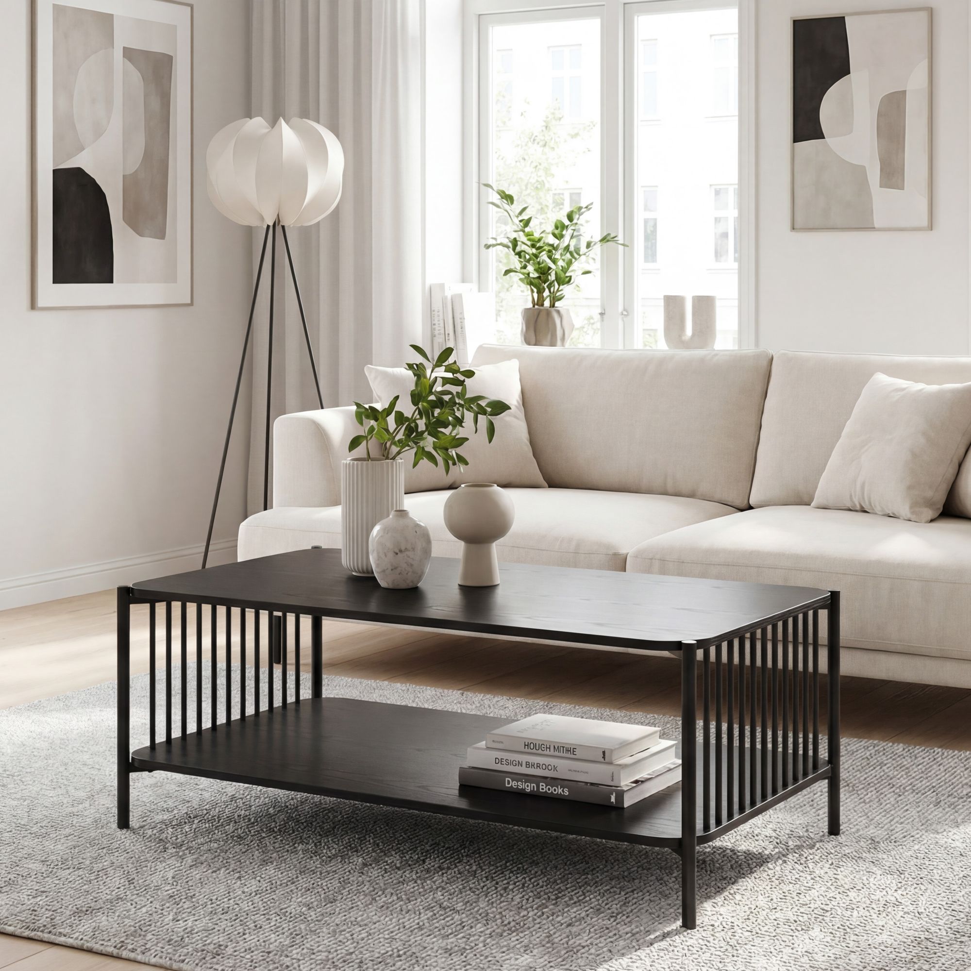 Couchtisch Spillum Eiche Schwarz 110 × 60 × 42 cm