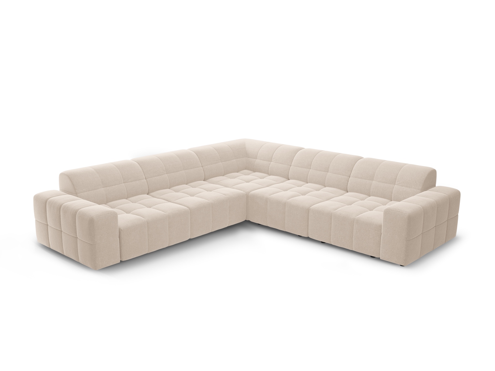 Cosmopolitan Design Symmetrisches Ecksofa Chicago 4-Sitzer Chenille Haga Beige