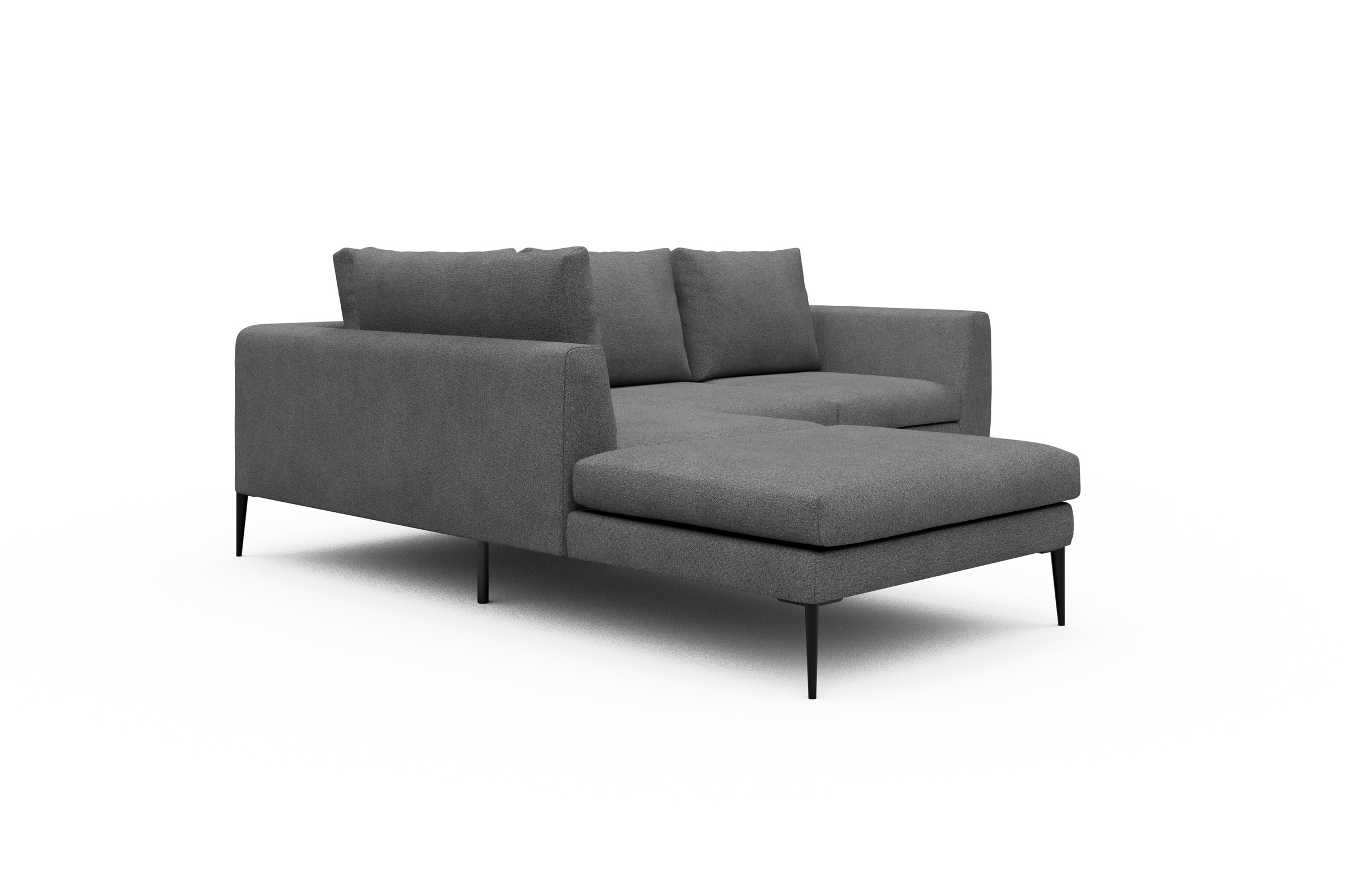 Ecksofa Paul Relax-Ecke links mit 2-Sitzer Boucle-Ash-Grey