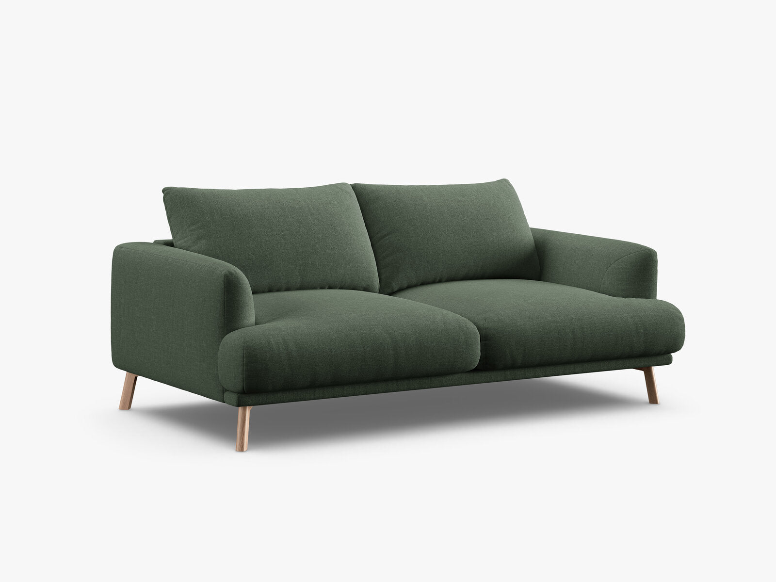 Micadoni Sofa Naomi 2-Sitzer Strukturierter Stoff Liberty Moßgrün