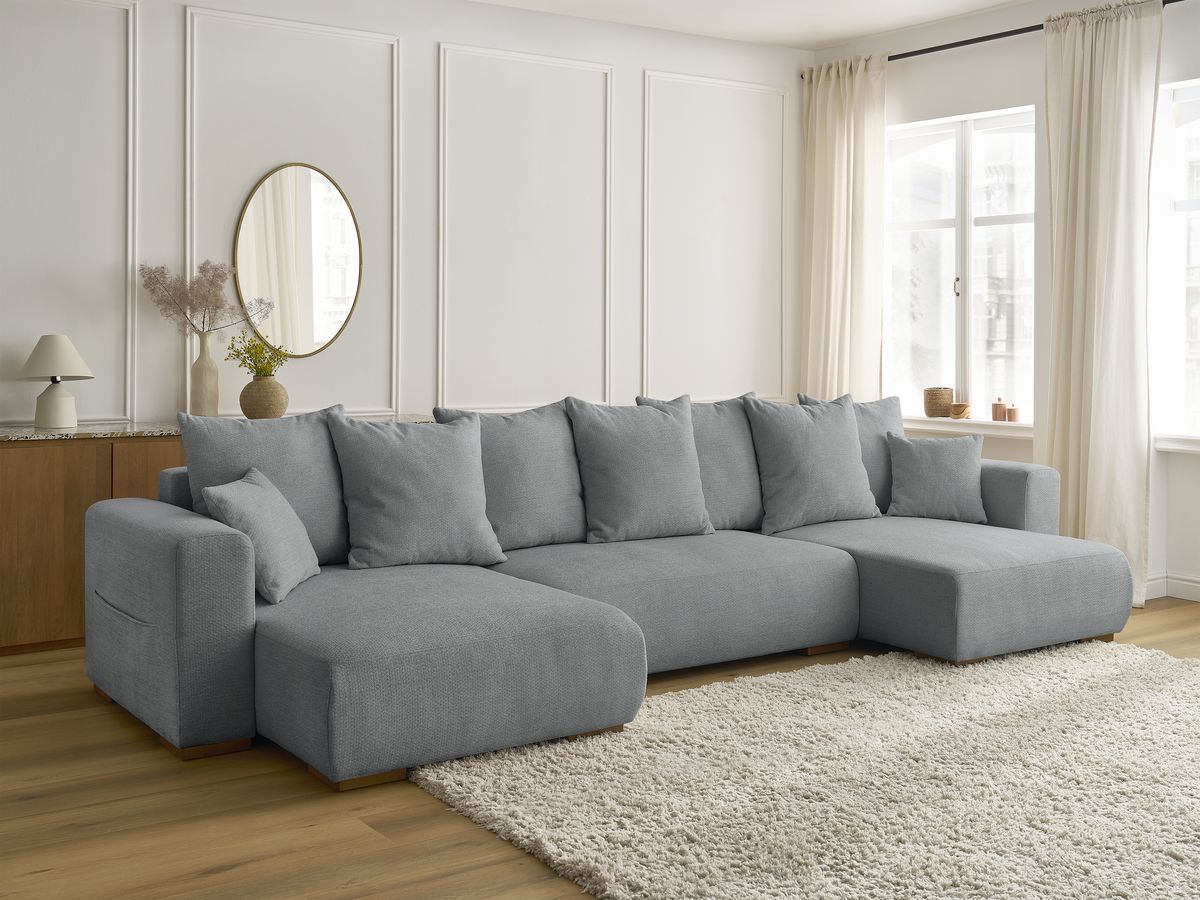 Bobochic Sidonie Wohnlandschaft Melange-Stoff Dunkelgrau