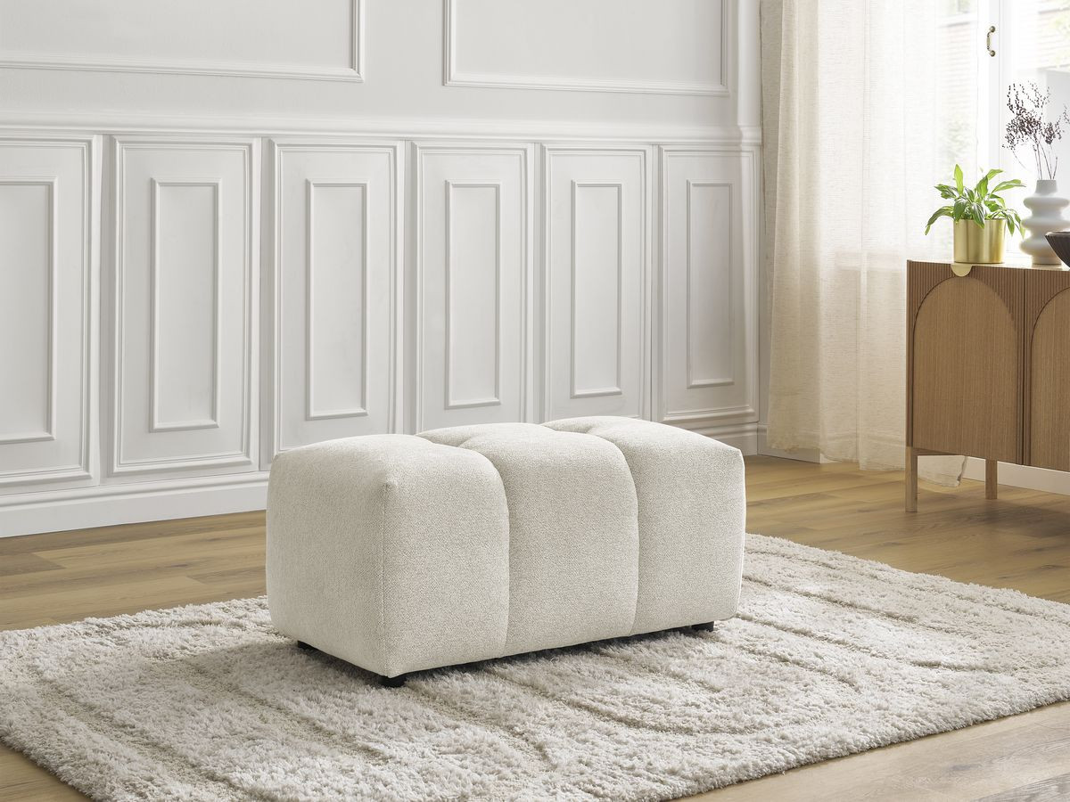 Bobochic Roxelane Pouf Melange-Stoff Weiß