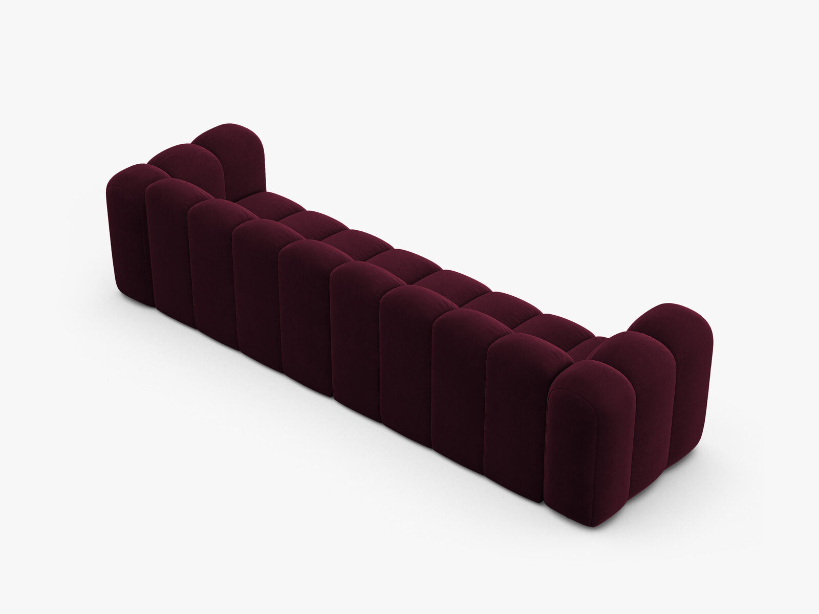 Micadoni Modulares Sofa Lupine 4-Sitzer Samt Venus Burgunder