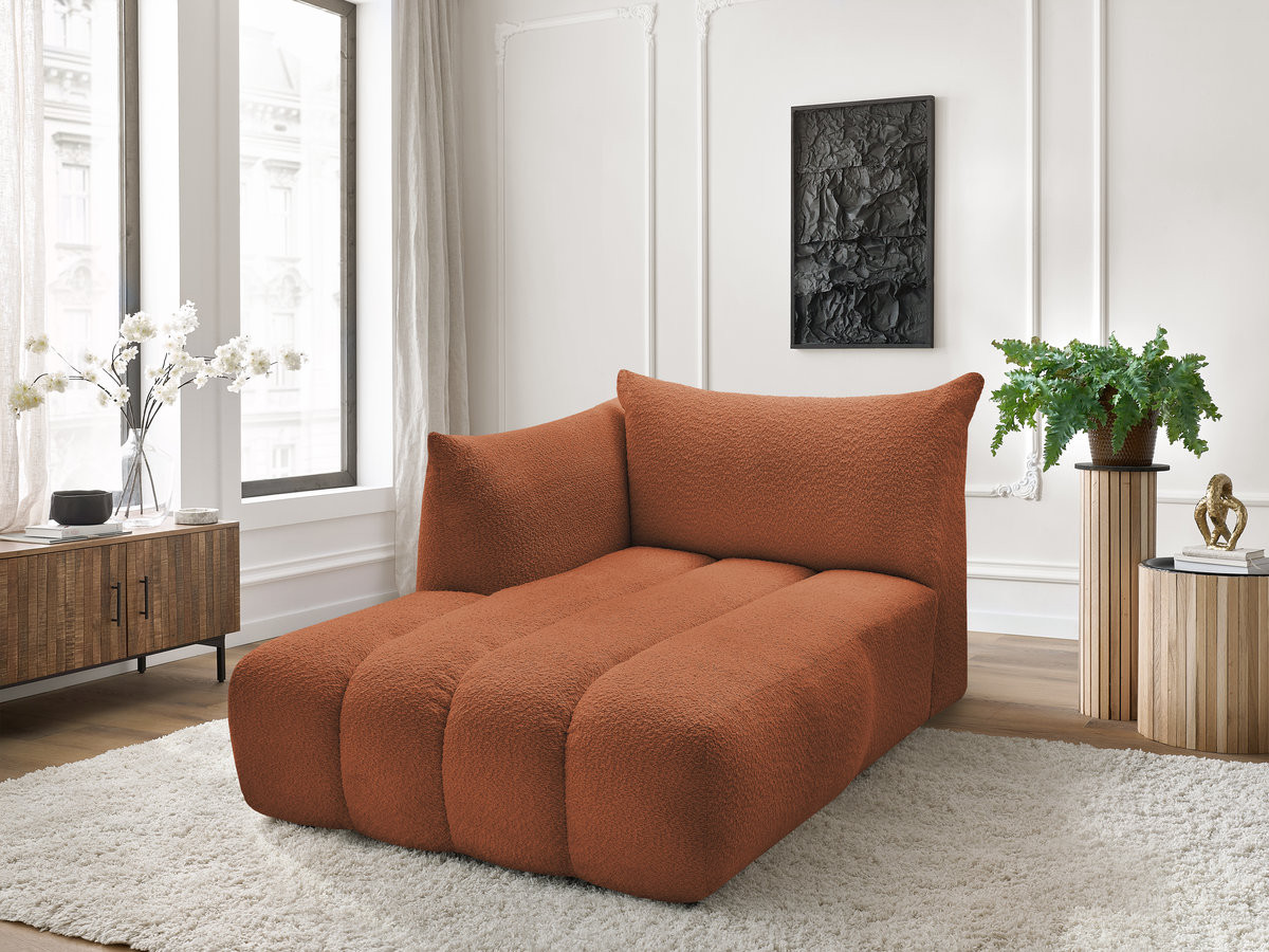 Bobochic Azra Méridienne-Modul Bouclé-Stoff Orange Ecke links