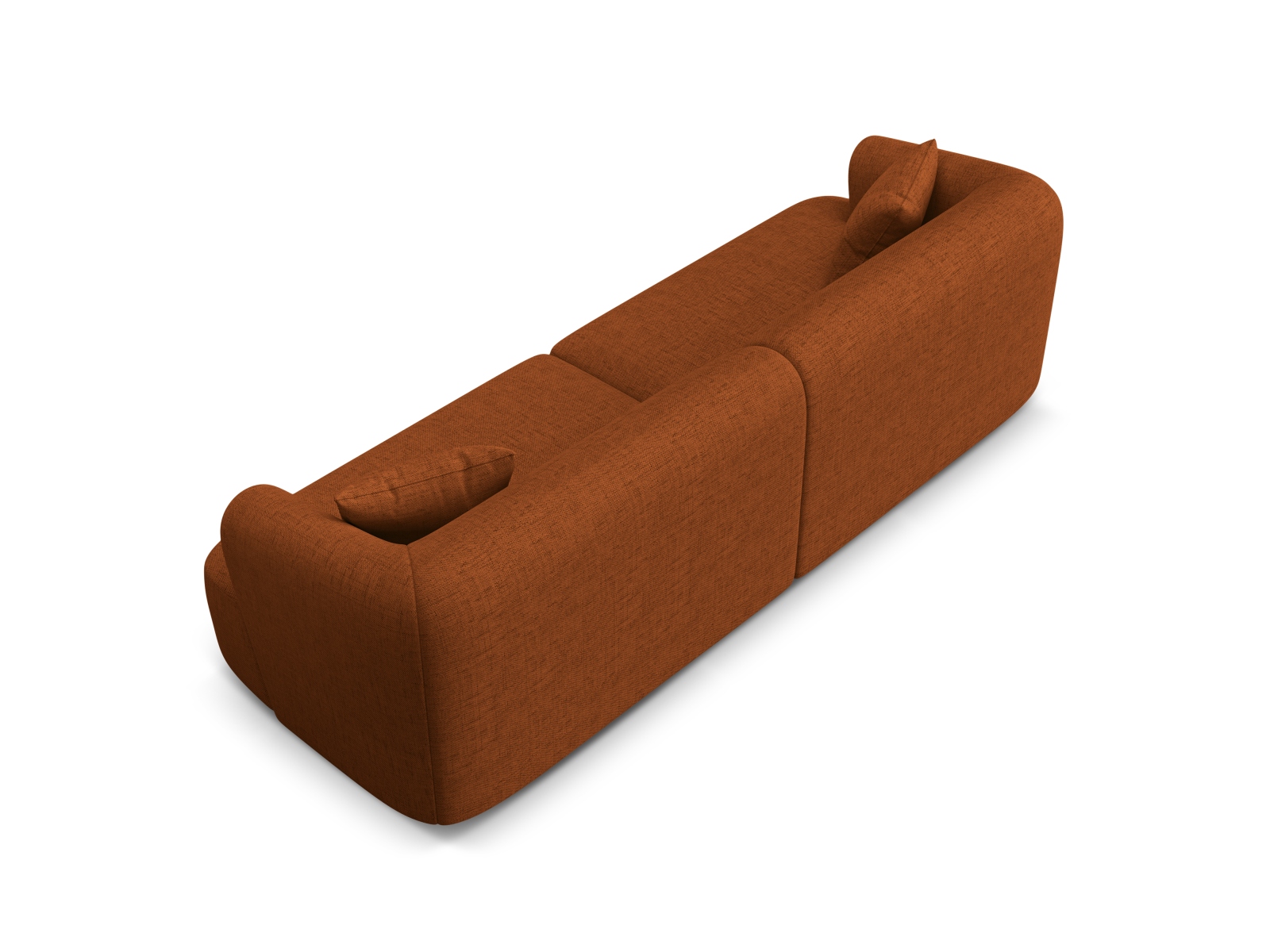 Cosmopolitan Design Sofa Campi 4-Sitzer Strukturierter Stoff Moly Ziegel