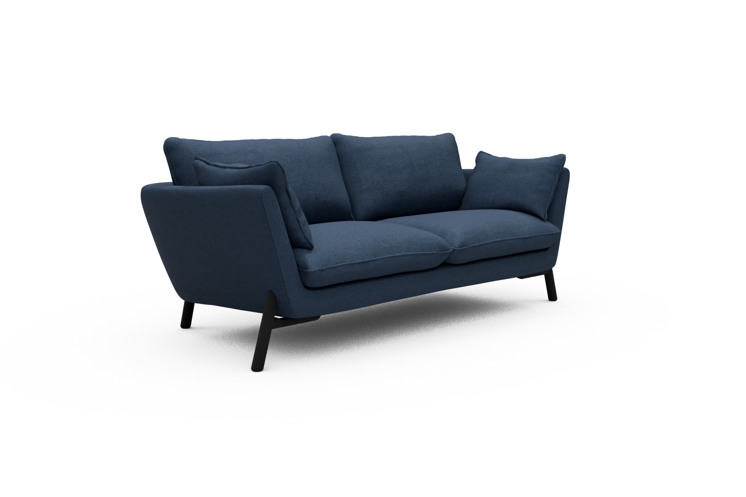 Sofa Emil 2-Sitzer Beinfarbe Eiche Schwarz Weda-Blue