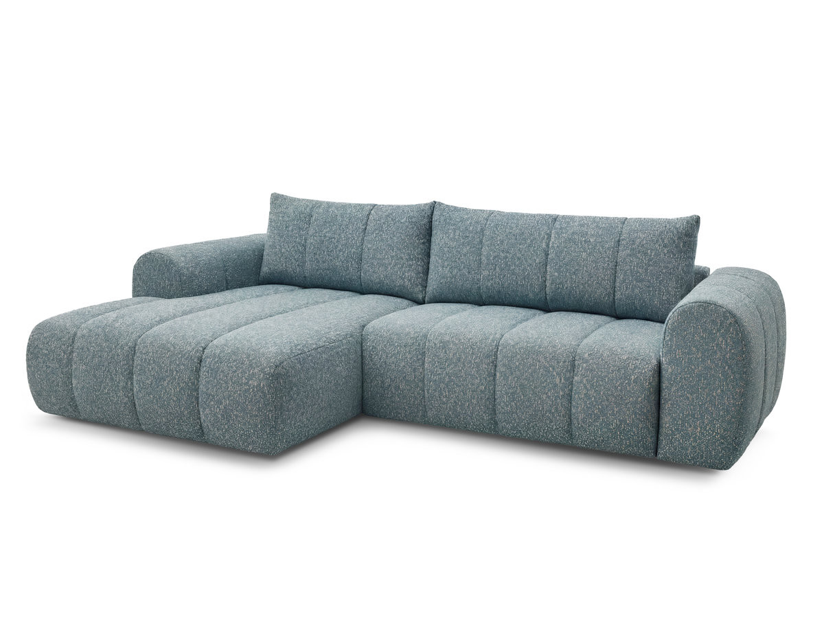 Bobochic Nesty Ecksofa 272 cm Melange-Stoff Blau Ecke links