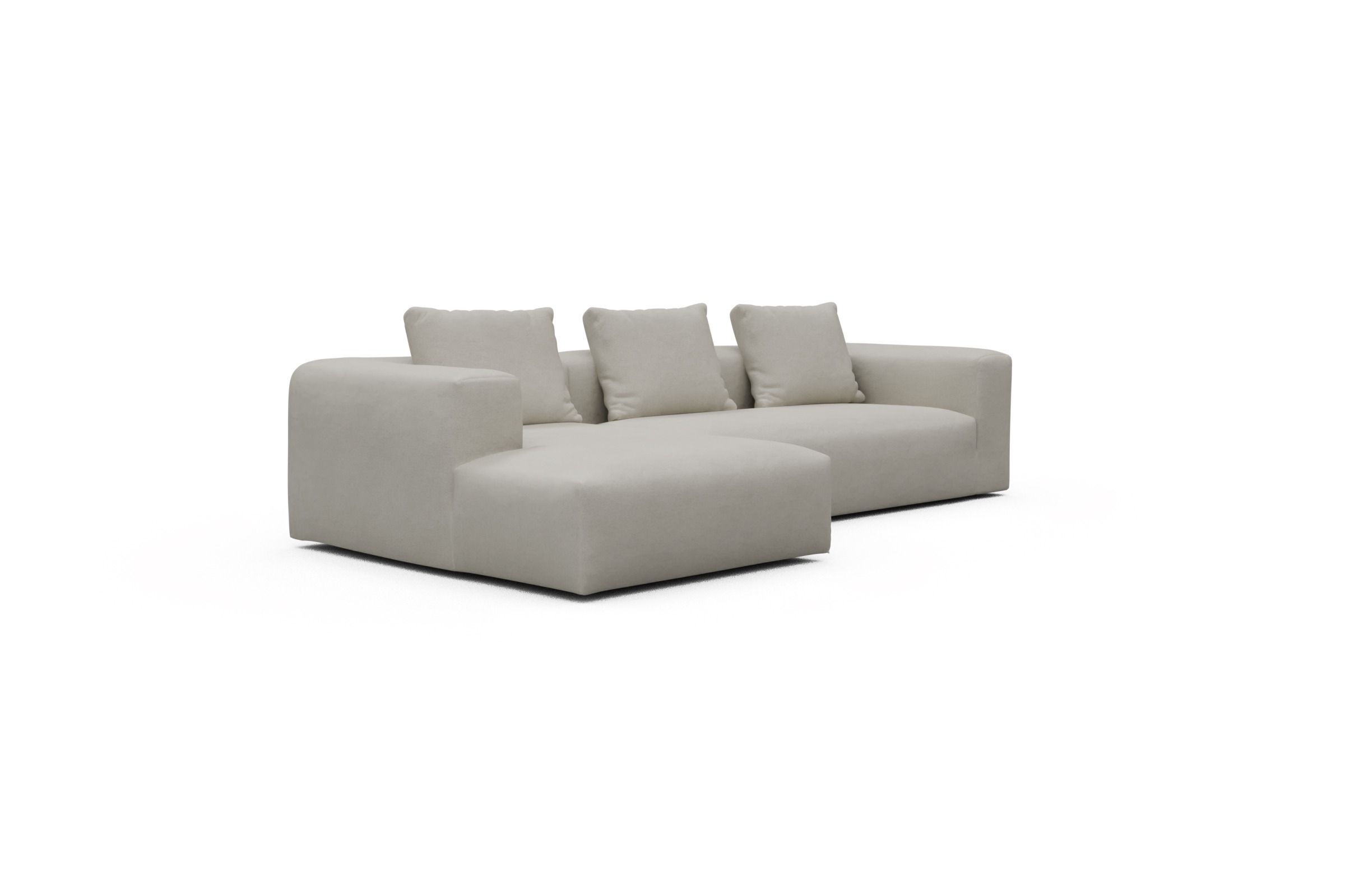 Ecksofa Fred Chaiselongue links mit 2,5-Sitzer Denari-Clean-Beige