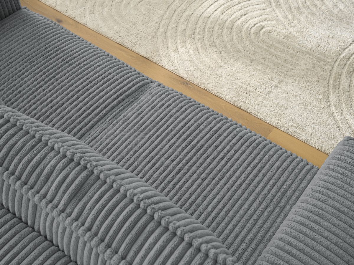 Bobochic Chelsea Sofa 2-Sitzer Breitcord weich Dunkelgrau