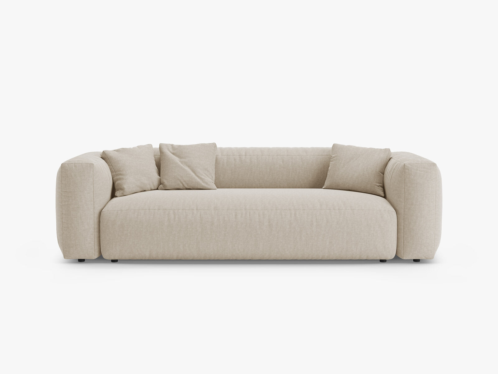 Micadoni Martina Schlafsofa 3-Sitzer Strukturierter Stoff Boston Helles Beige