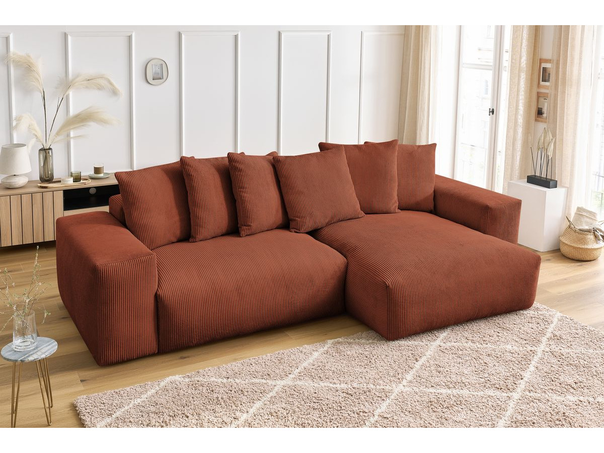 Bobochic Voltaire Ecksofa 310 × 174 cm Cordsamt Orange