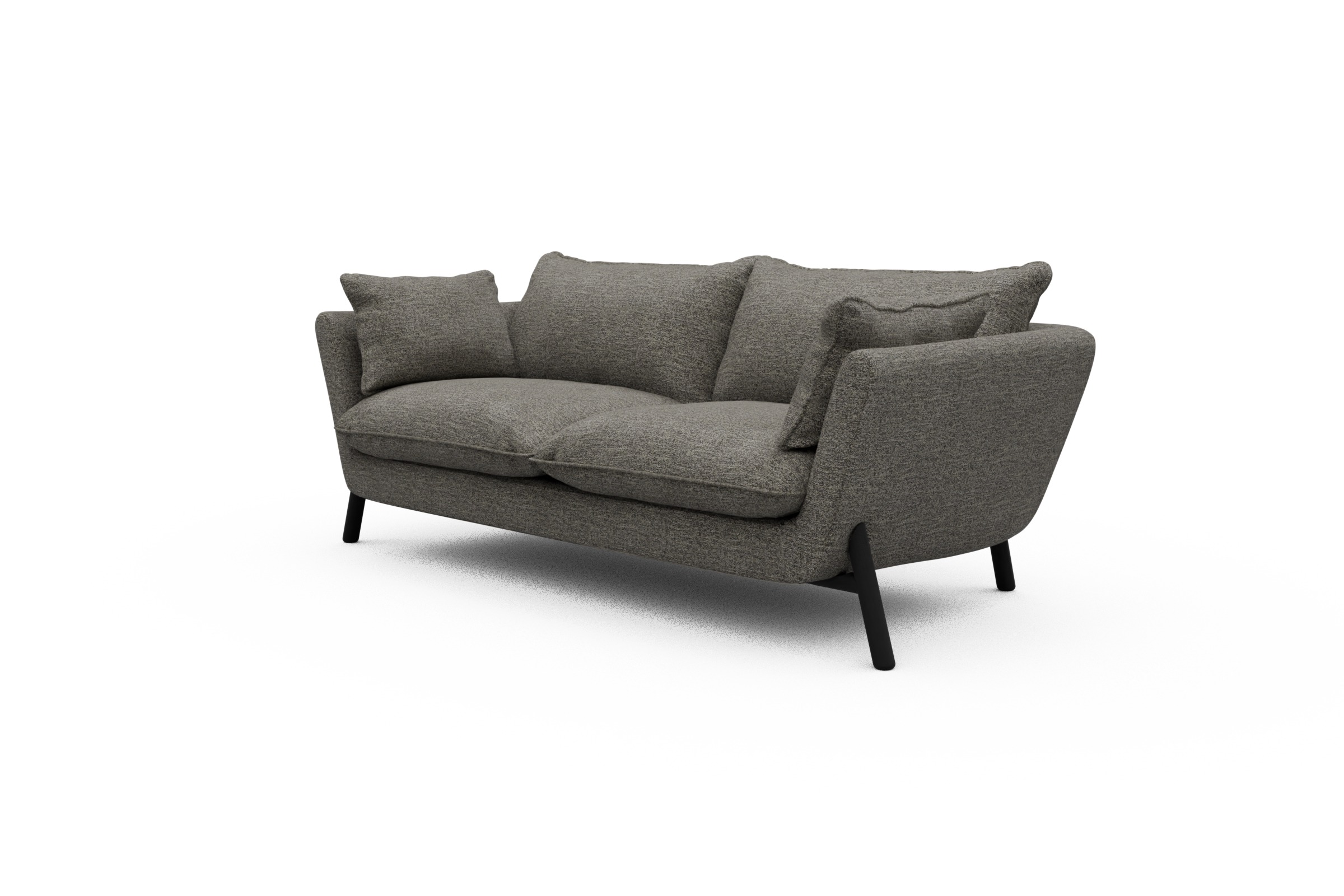 Sofa Emil PREMIUM 2-Sitzer Beinfarbe Eiche Schwarz Carreno-Sepie-Brown