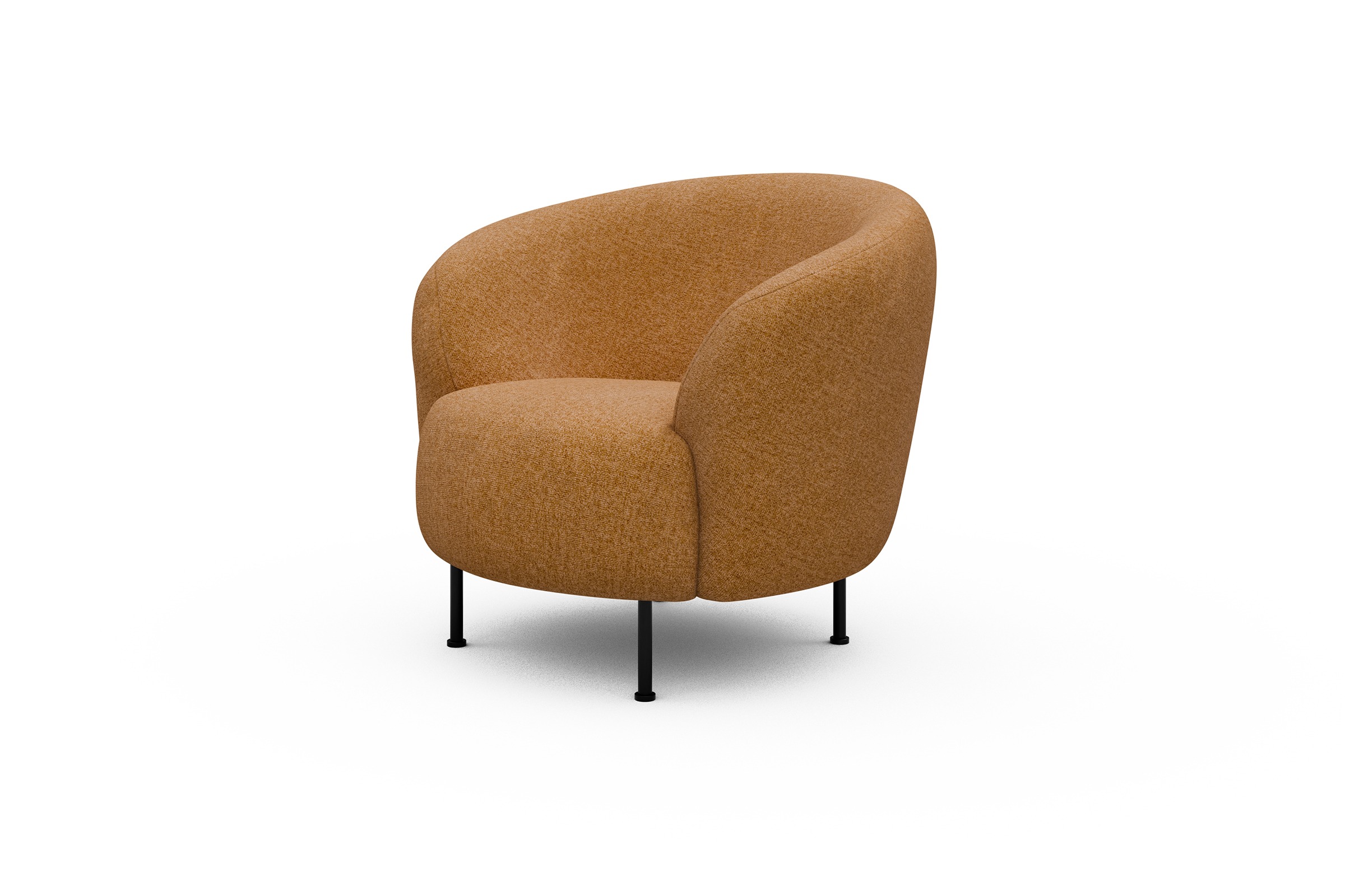 Sessel Ronda Metallbeine Schwarz Casone-Warm-Yellow