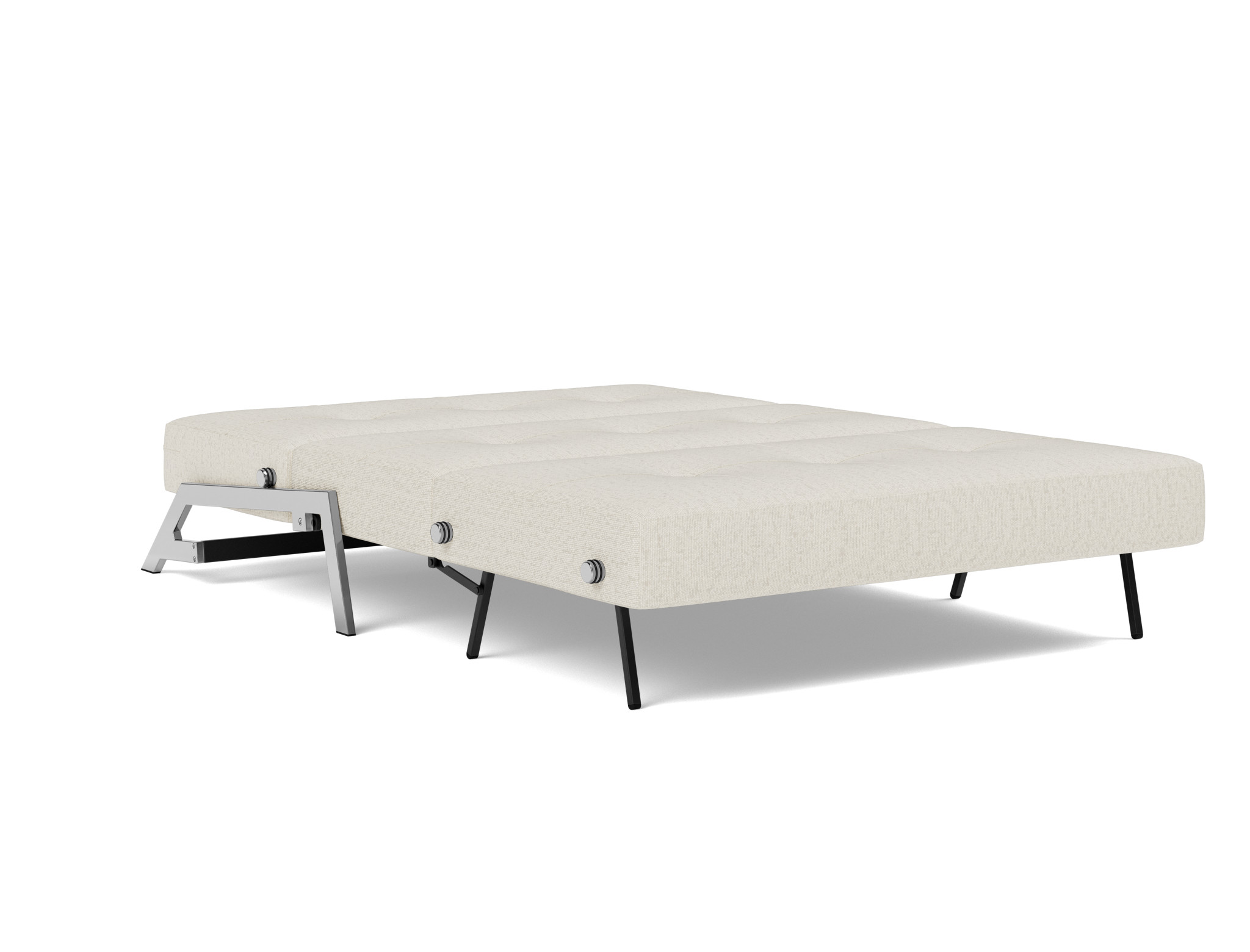 Schlafsofa Cubed 140 Boucle Skandi 531-Off-White Beine Chrom