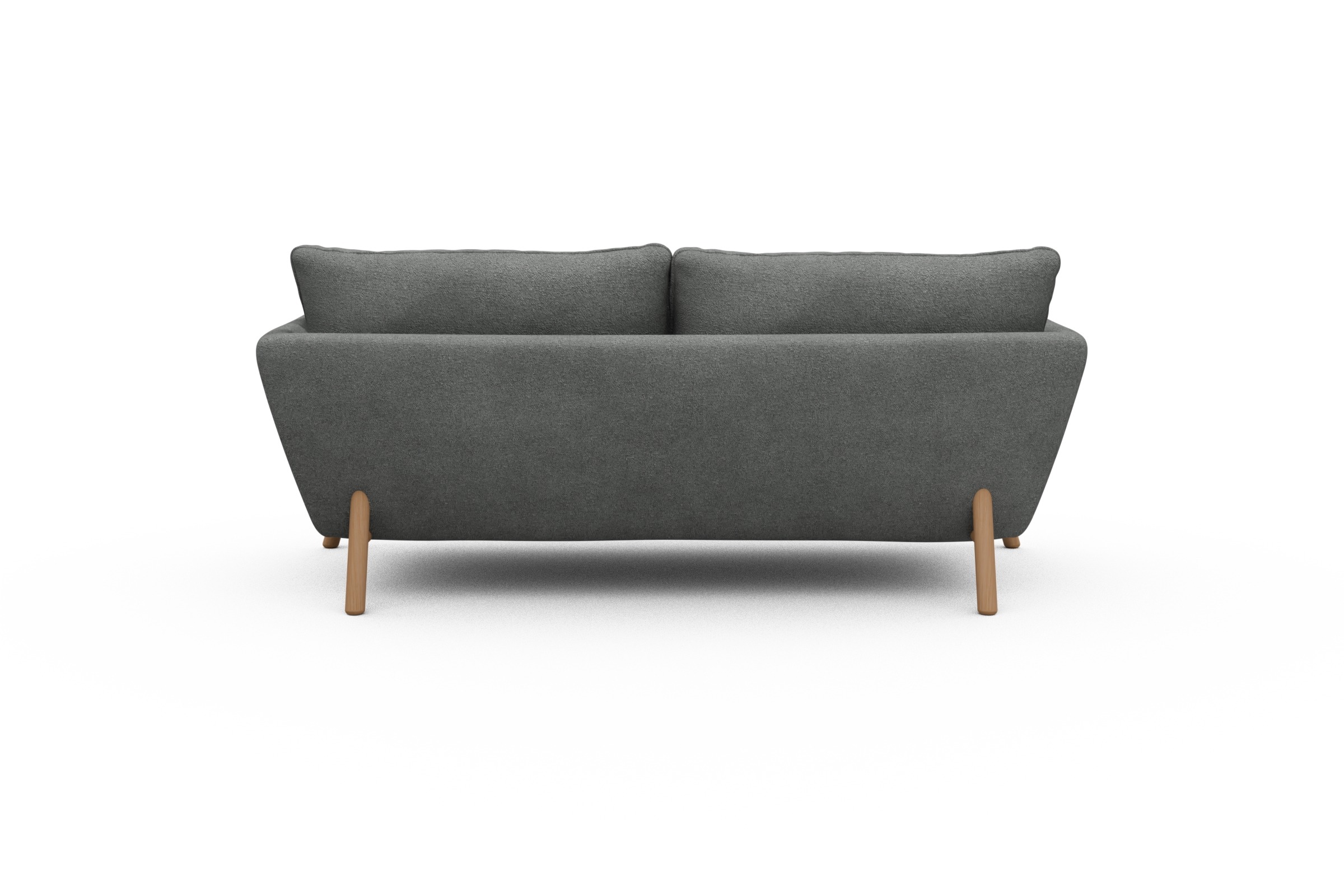 Sofa Emil 2-Sitzer Beinfarbe Eiche Natur Boucle-Ash-Grey