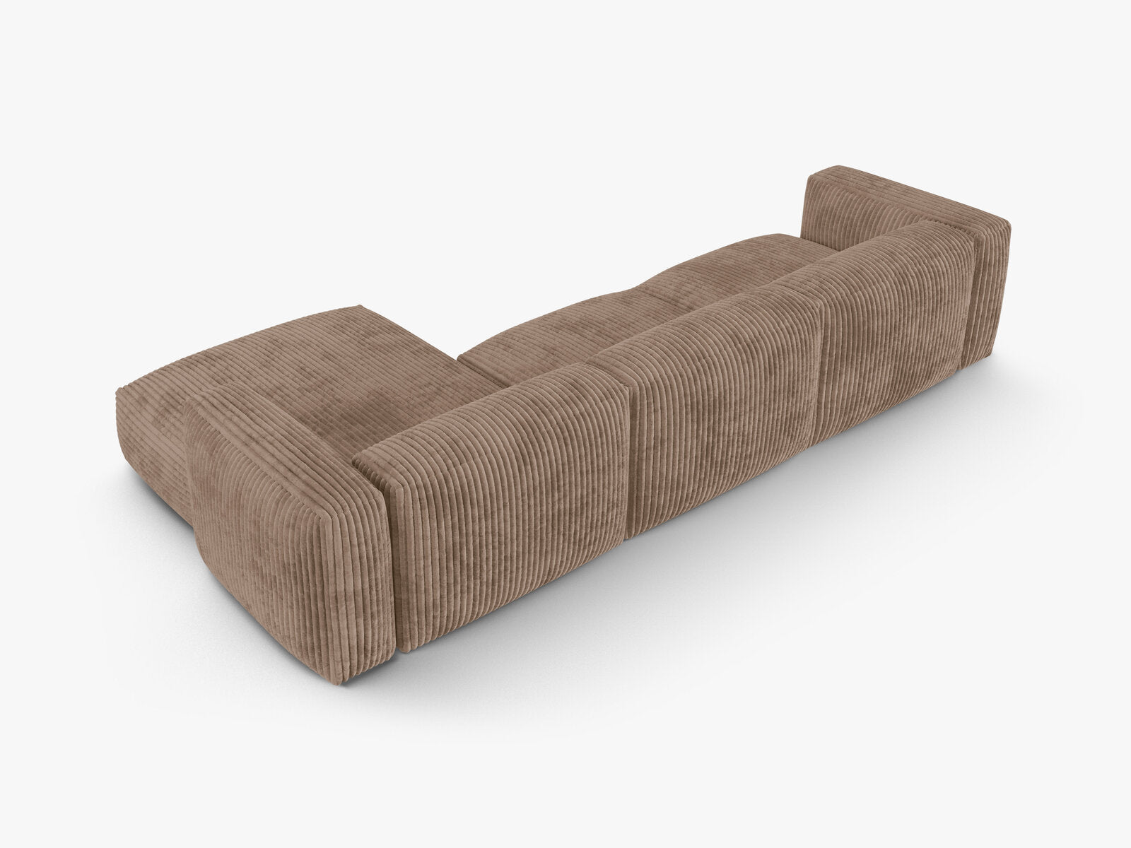 Micadoni Ecksofa Martina 3-Sitzer 90cm Sitztiefe Rechts Kord Tilia Eichel