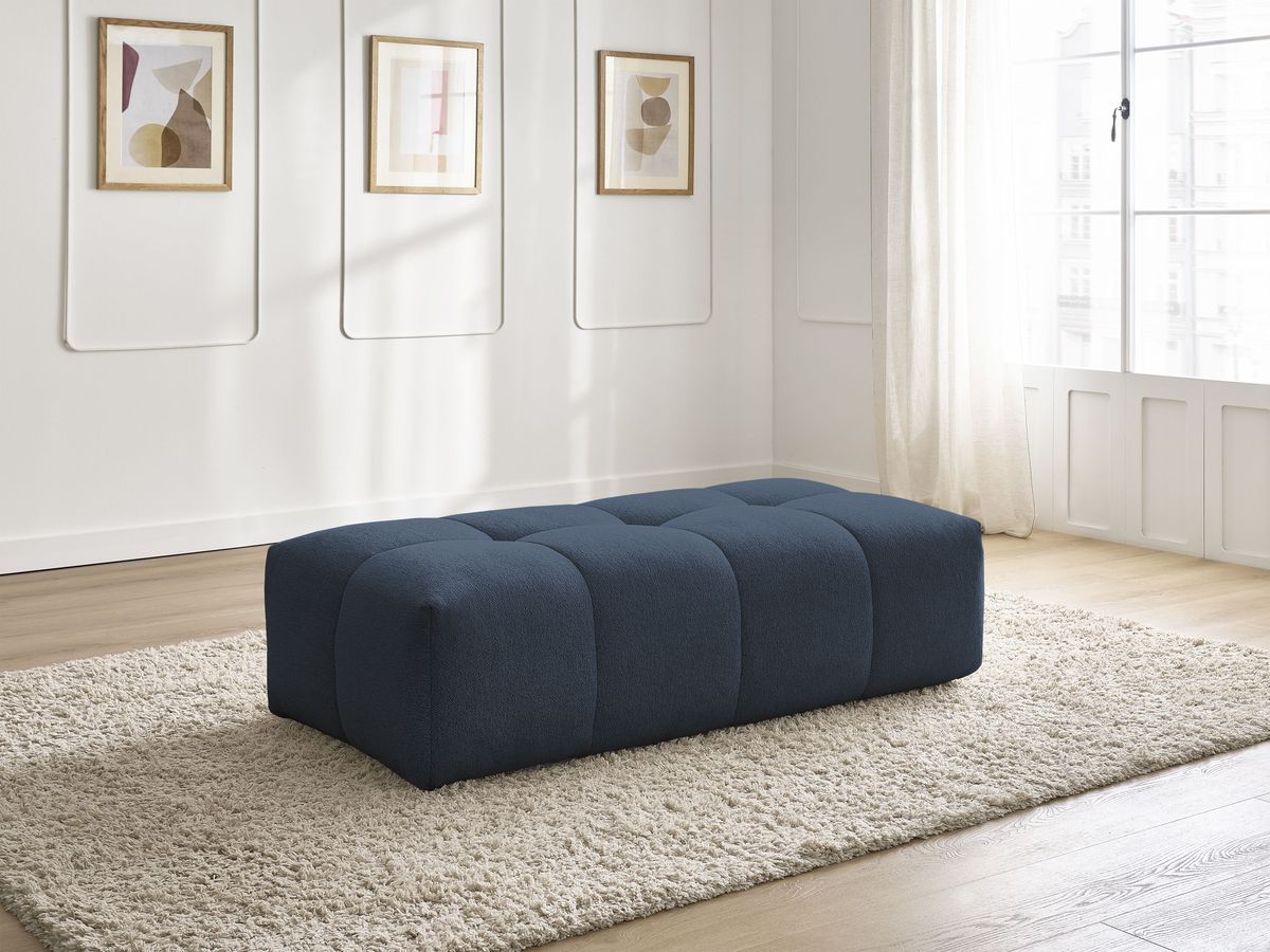 Bobochic Everest Pouf 140 × 70 cm Melange-Stoff Dunkelblau