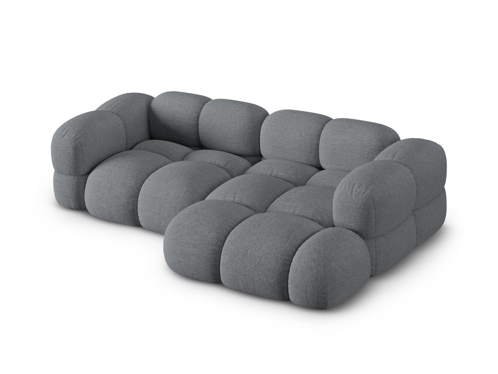 Cosmopolitan Design Ecksofa Loretto 3-Sitzer Strukturierter Stoff Sorella Grau Rechts