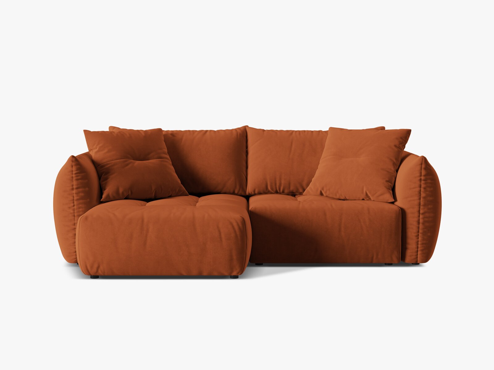 Micadoni Bloom Ecksofa 3-Sitzer mit Schlaffunktion Links Samt Casino Terrakotta