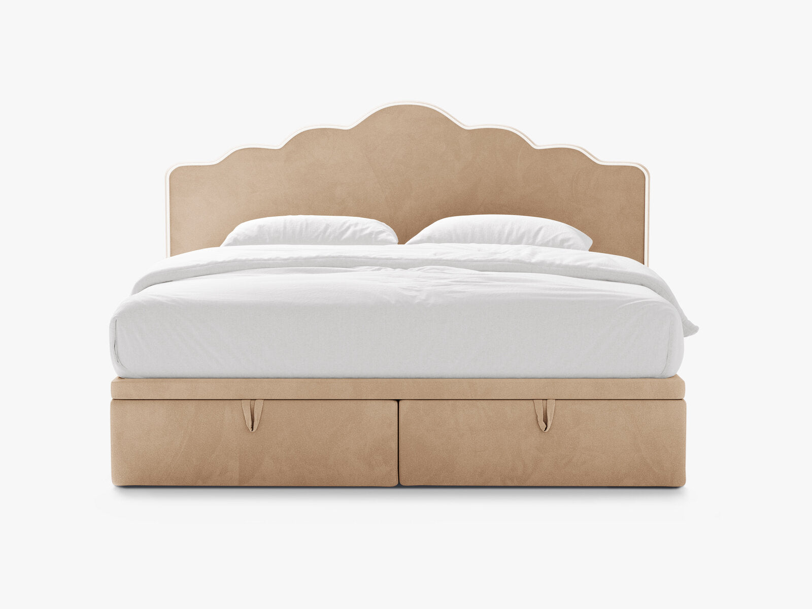 Micadoni Dream Boxspringbett mit Bettkasten und Kopfteil Samt Magic Velvet Elfenbein / Mandelbeige 200x200
