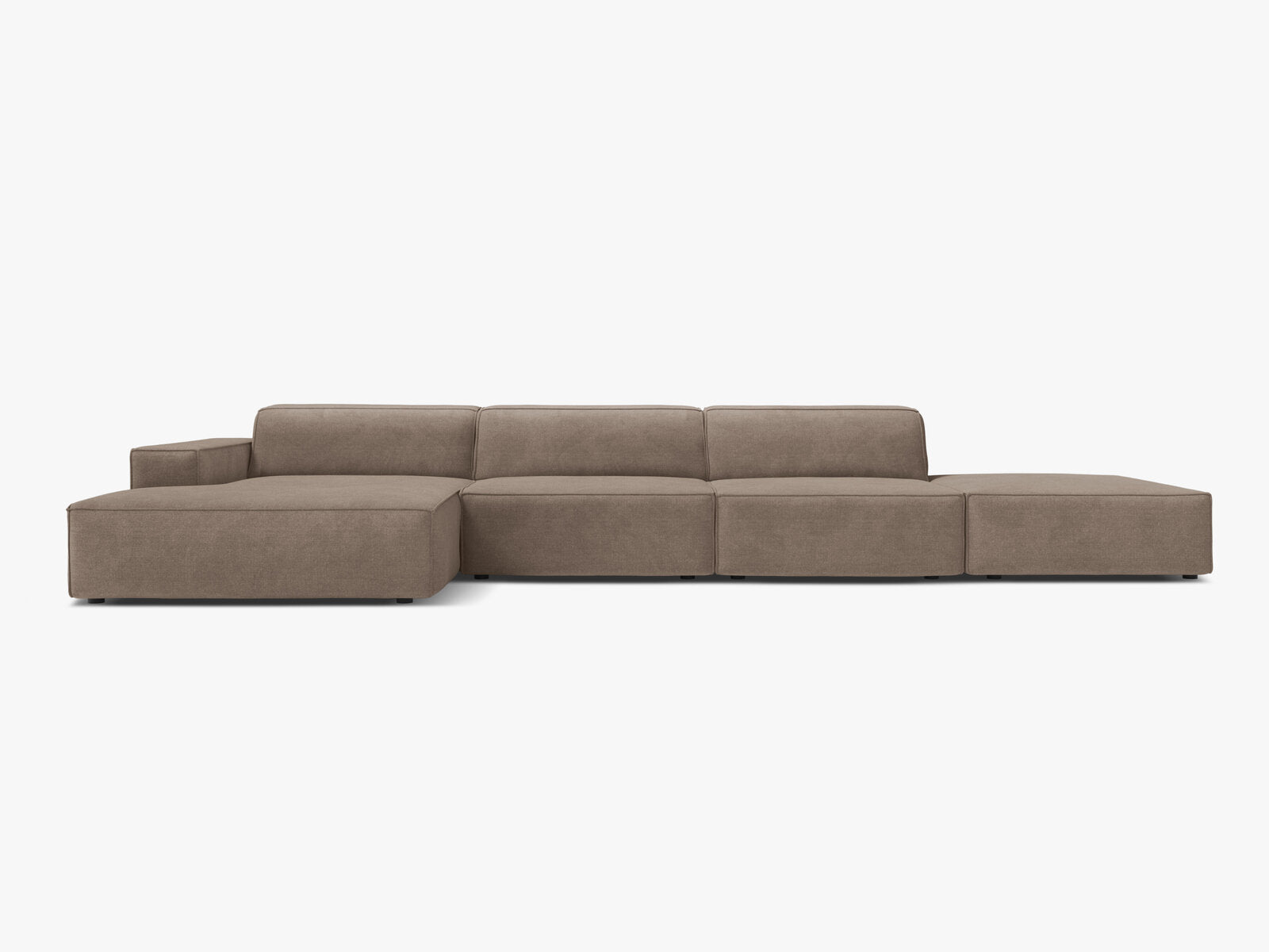 Micadoni Ecksofa Jodie 5-Sitzer Links Strukturierter Stoff Liberty Cappuccino