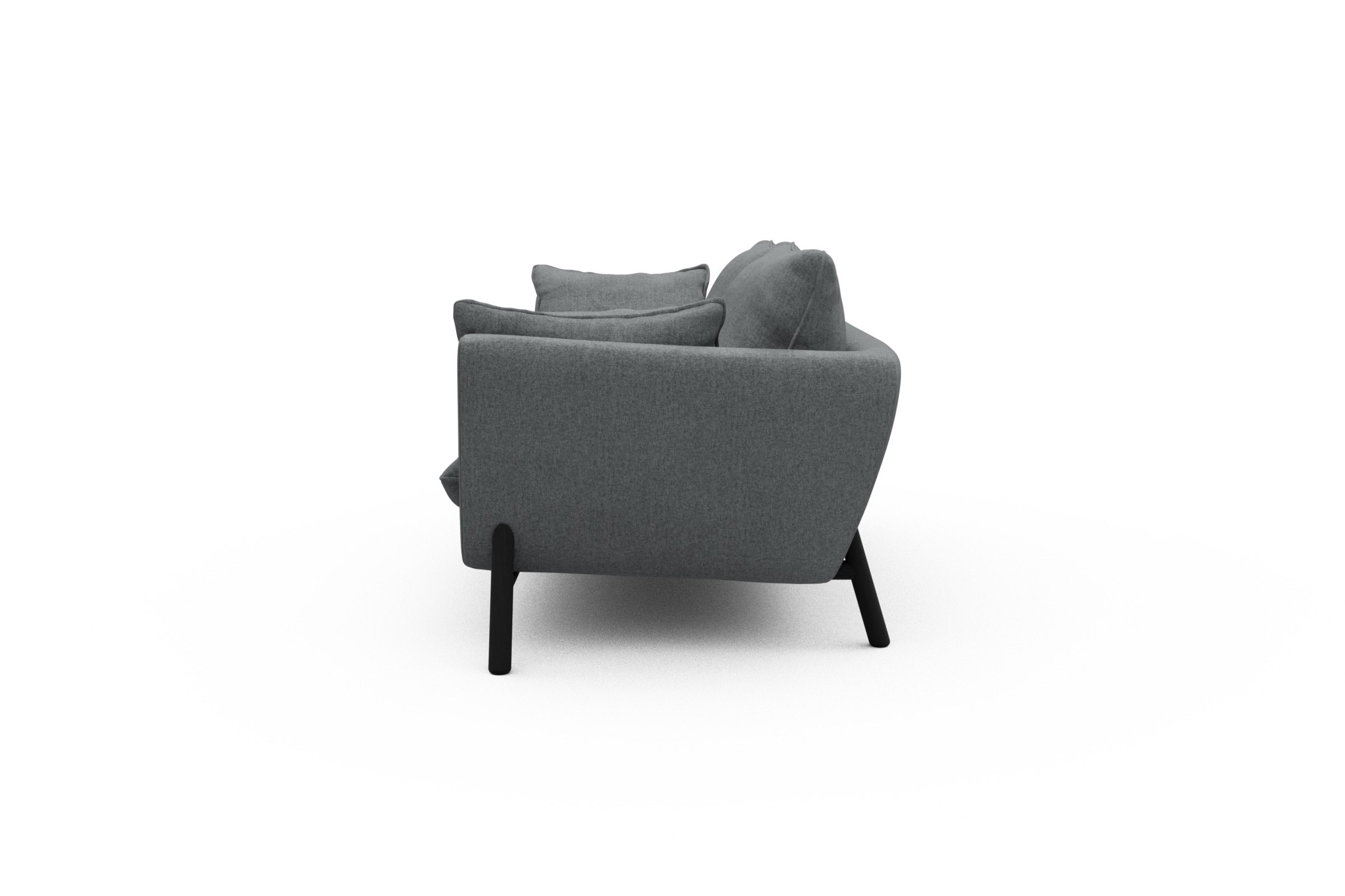 Sofa Emil 2-Sitzer Beinfarbe Eiche Schwarz Casone-Gravel-Grey