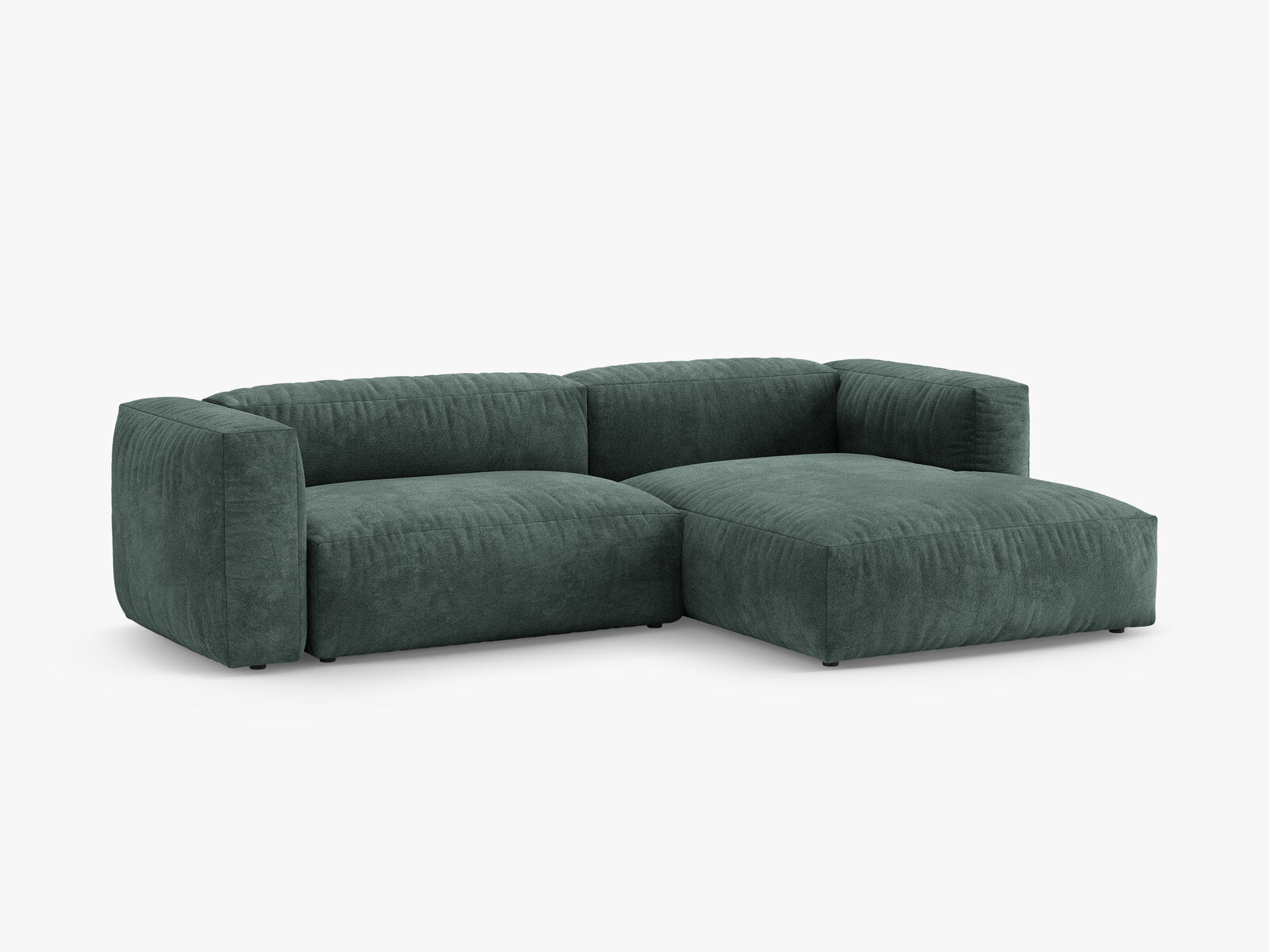 Micadoni Martina Ecksofa 4-Sitzer mit Schlaffunktion Rechts Samt Vogue Petrol