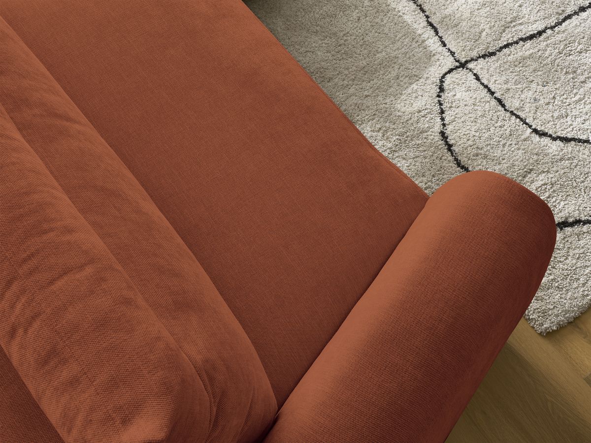 Bobochic Aden Ecksofa 386 × 152 cm Stoff Orange Ecke rechts