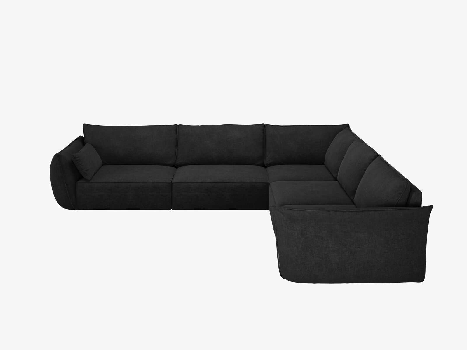 Micadoni Ecksofa Kaelle 7-Sitzer Chenille Over The Horizon Schwarz