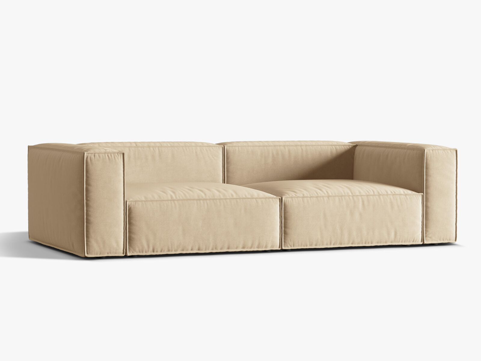 Micadoni Sofa Nuria 5-Sitzer Samt Nude