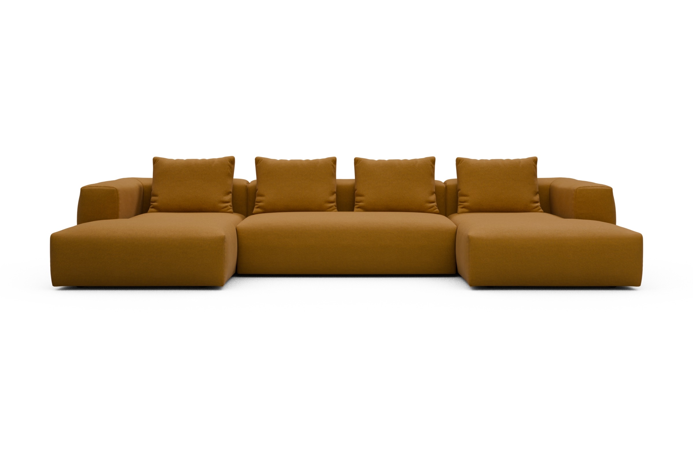 Skandi Home Wohnlandschaft Fred mit 2-Sitzer und Chaiselongue beidseitig Satya-Ocre moebelfaktor