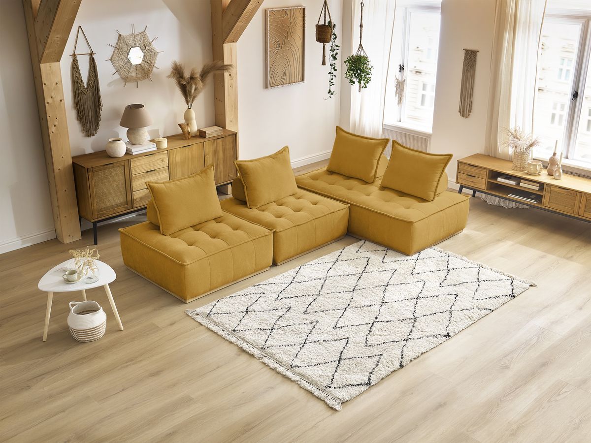 Bobochic Elisa Ecksofa Strukturstoff Gelb