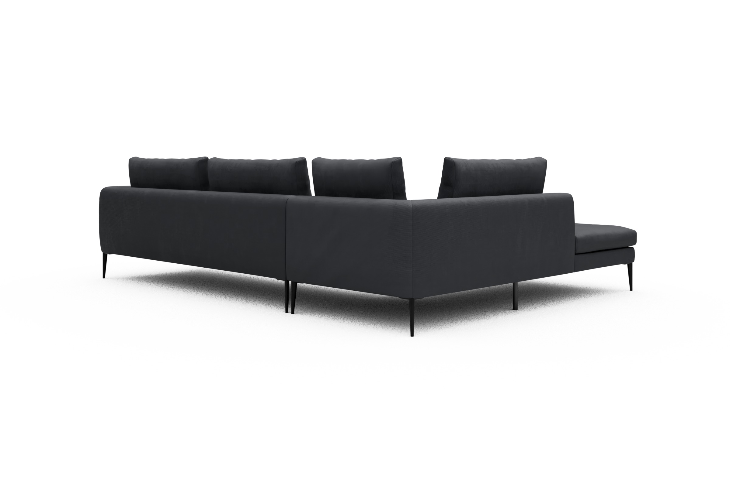 Ecksofa Paul Relax-Ecke rechts mit 3-Sitzer Cordufine-Slate-Grey