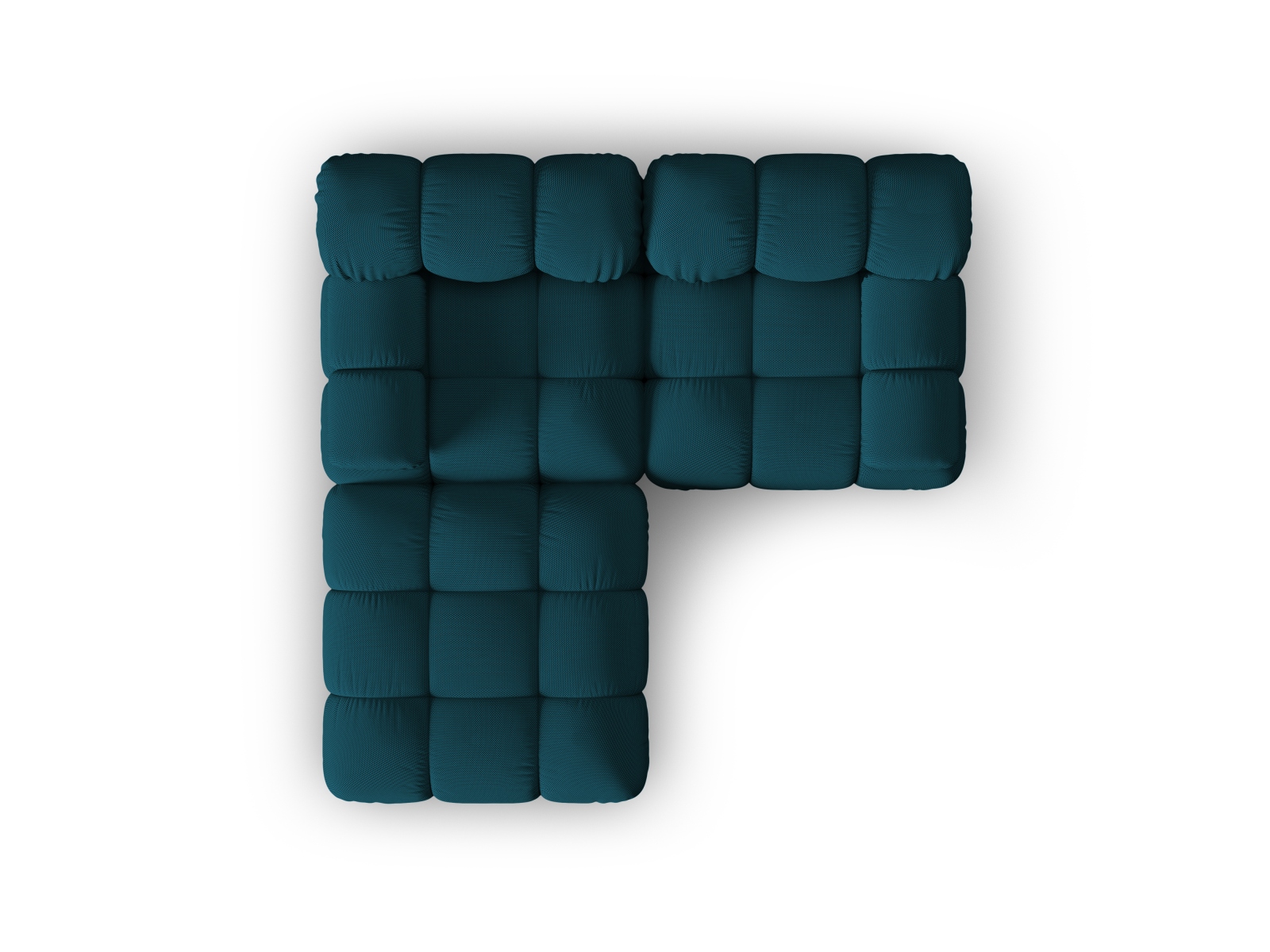 Micadoni Modulares Sofa Bellis 3-Sitzer mit flachem Modul 3D-Stoff Sonic Marineblau
