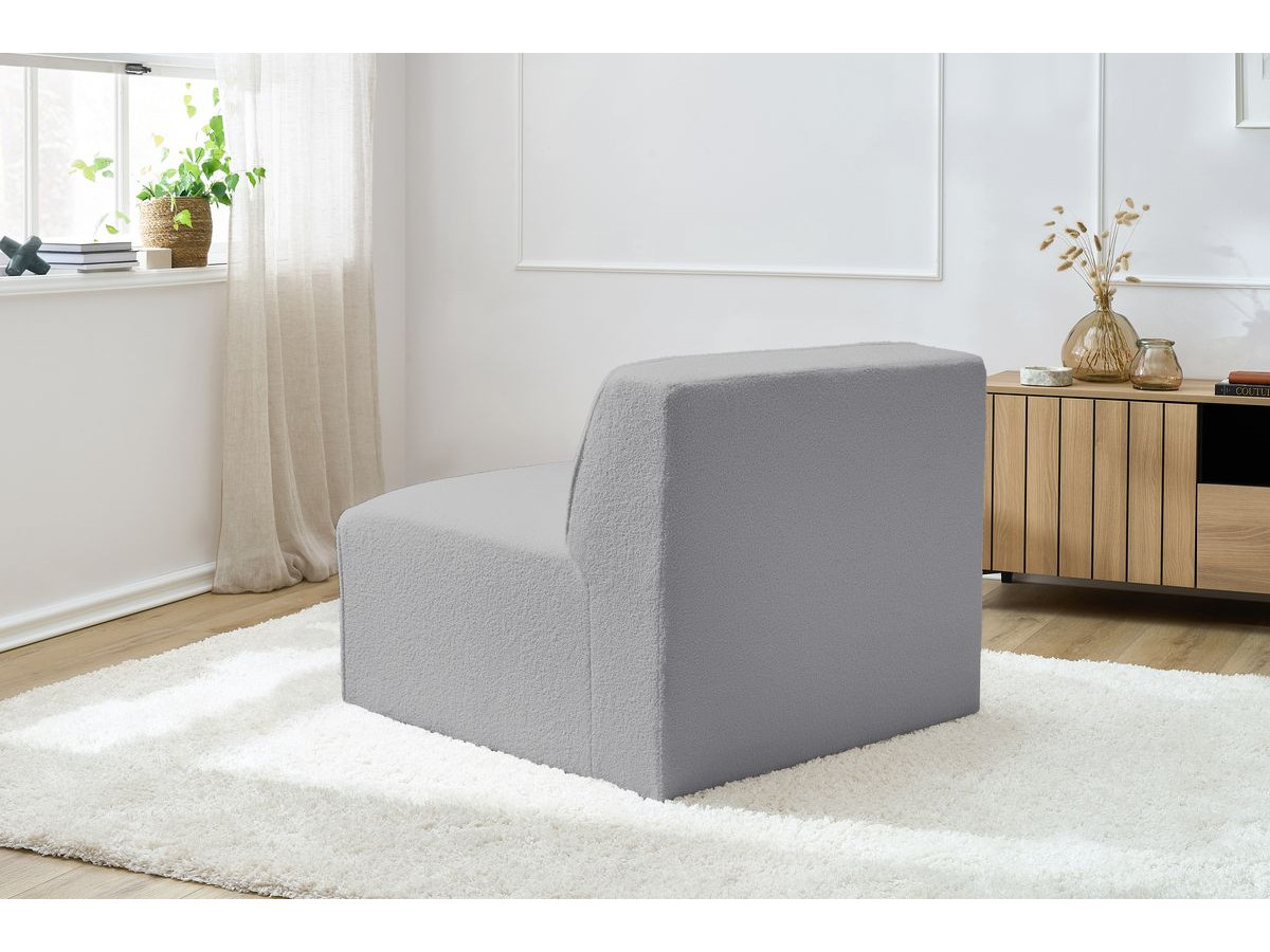 Bobochic Megeve Sofamodul 1-Sitzer Bouclé-Stoff Hellgrau