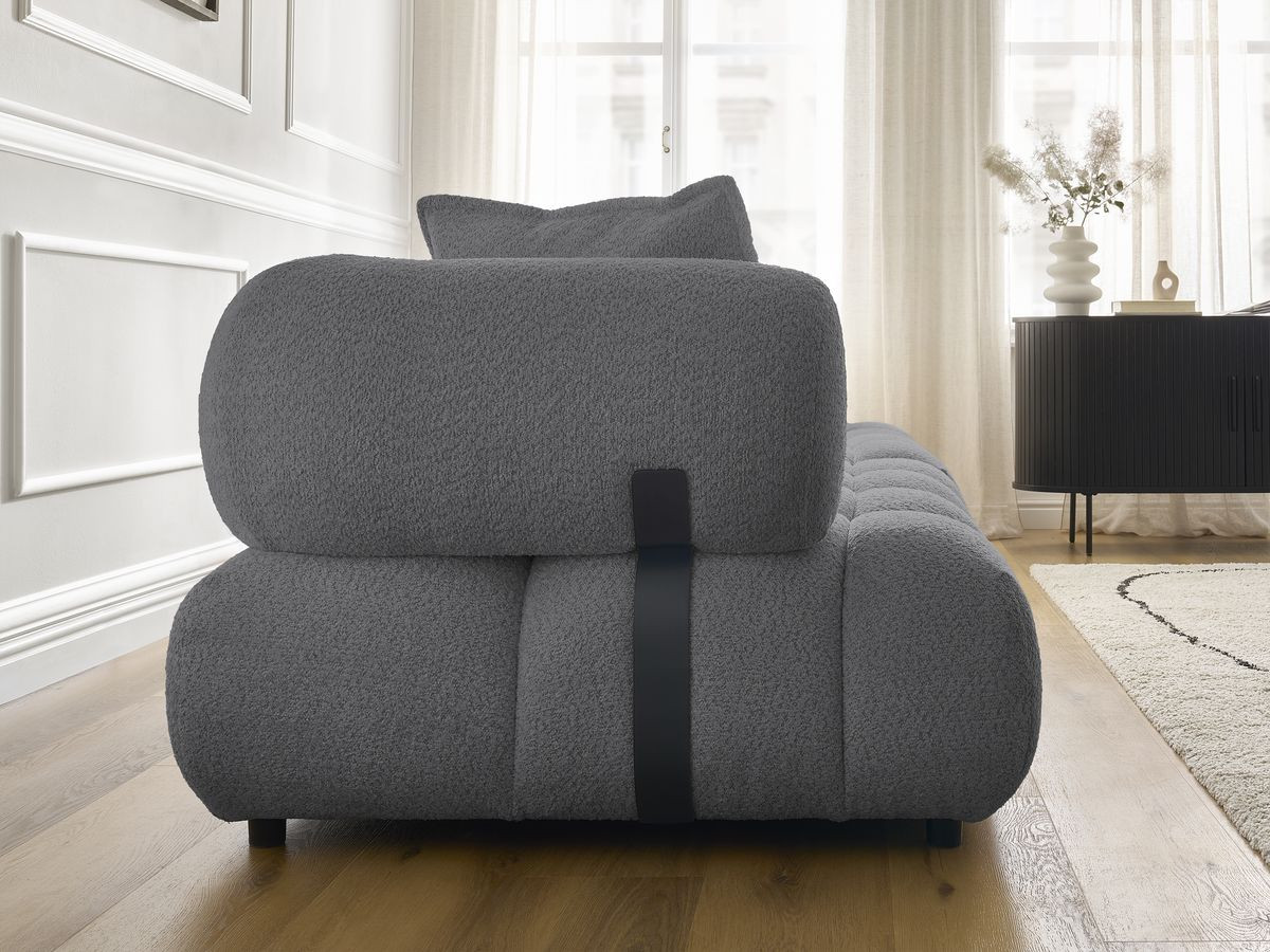 Bobochic Alya Sofa 4-Sitzer Bouclé-Stoff Dunkelgrau
