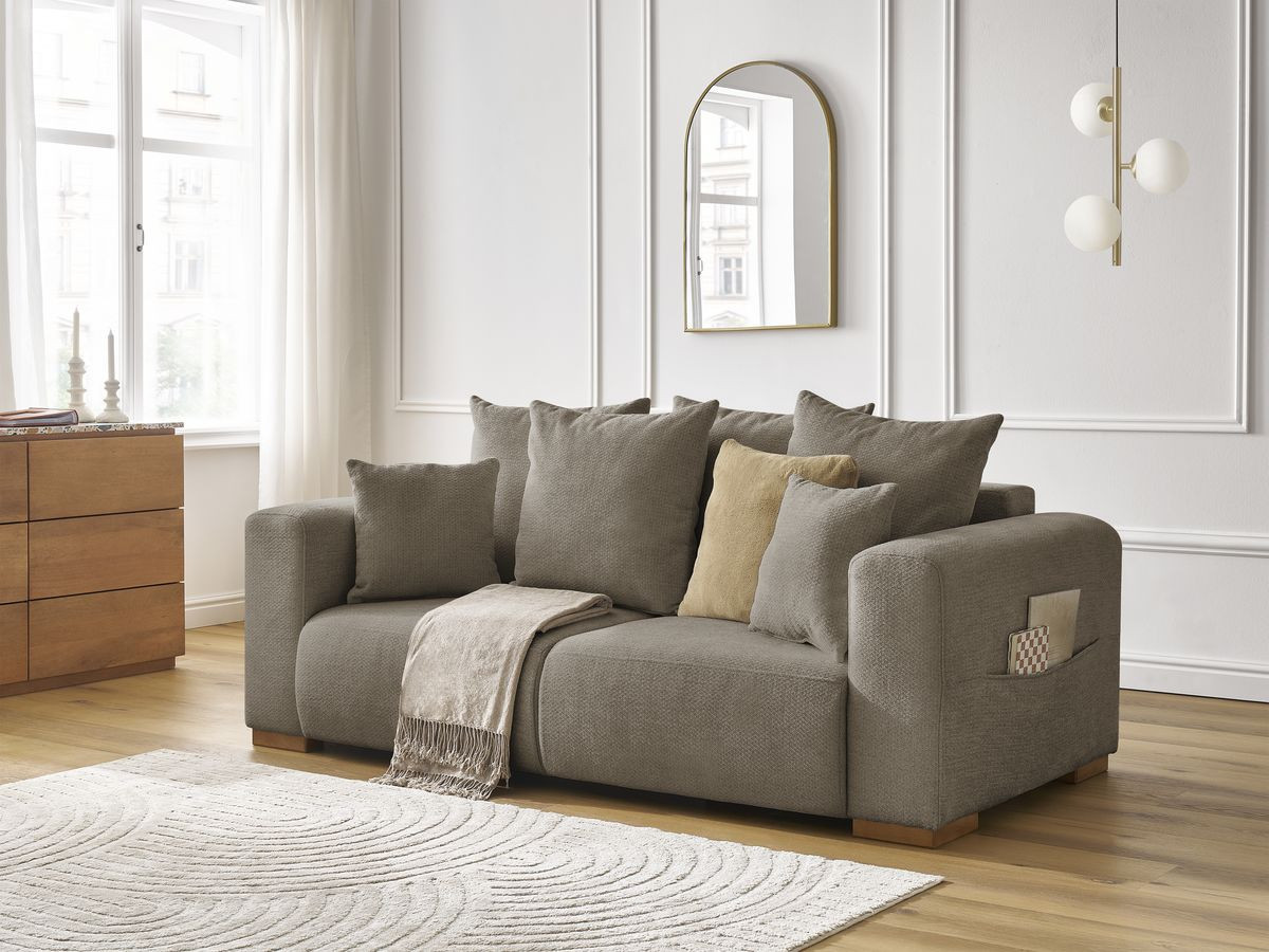 Bobochic Sidonie Sofa 2-Sitzer Melange-Stoff Taupe