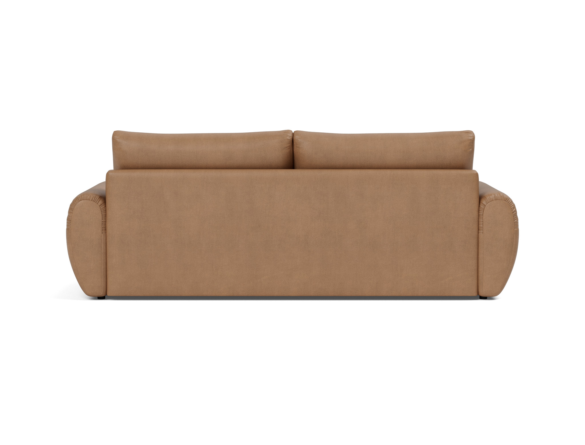 Schlafsofa Norum mit Curve-Armlehnen Lederoptik Faunal 551-Brown