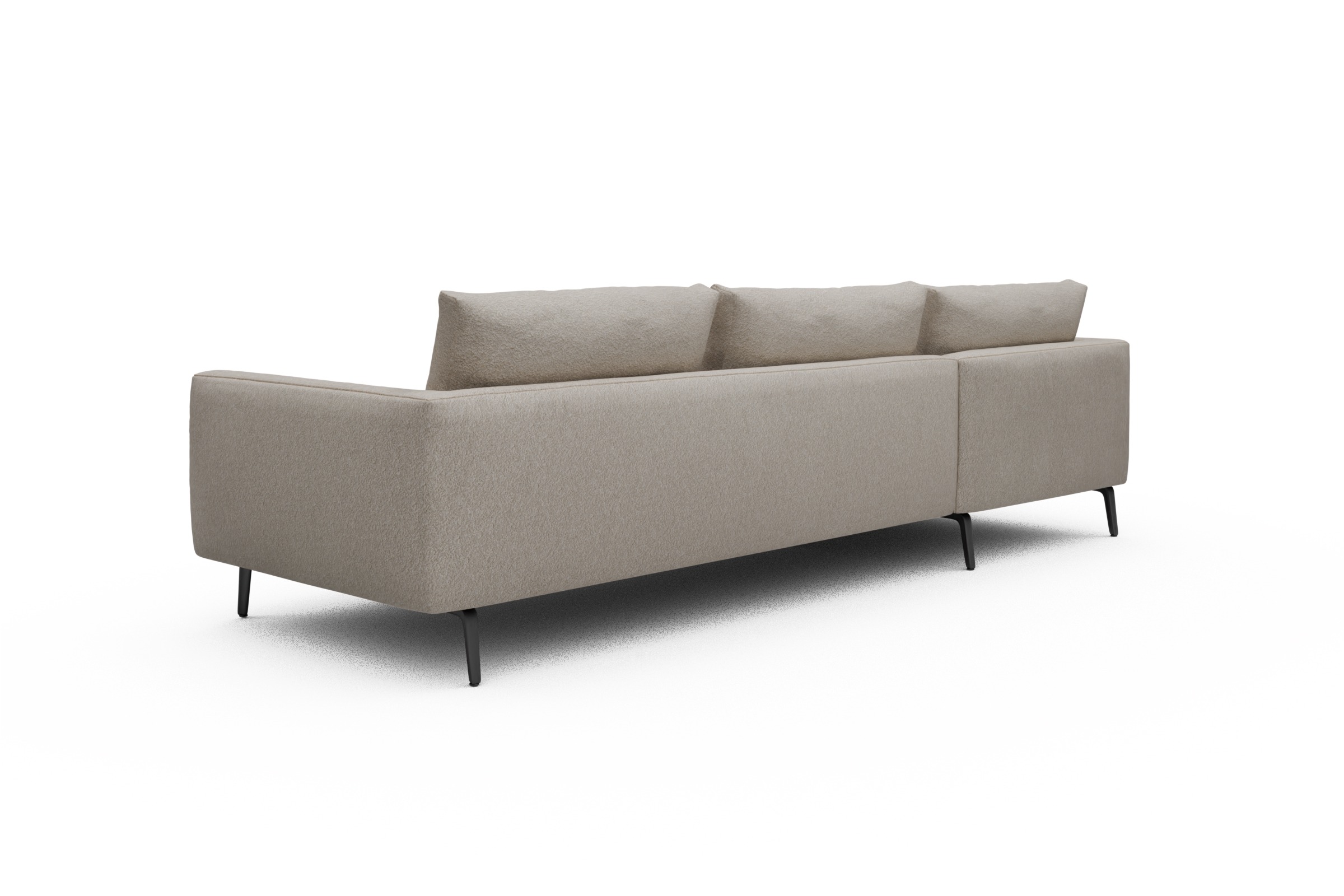 Ecksofa Karl Chaiselongue links mit 2,5-Sitzer Aivi-Lace-Beige