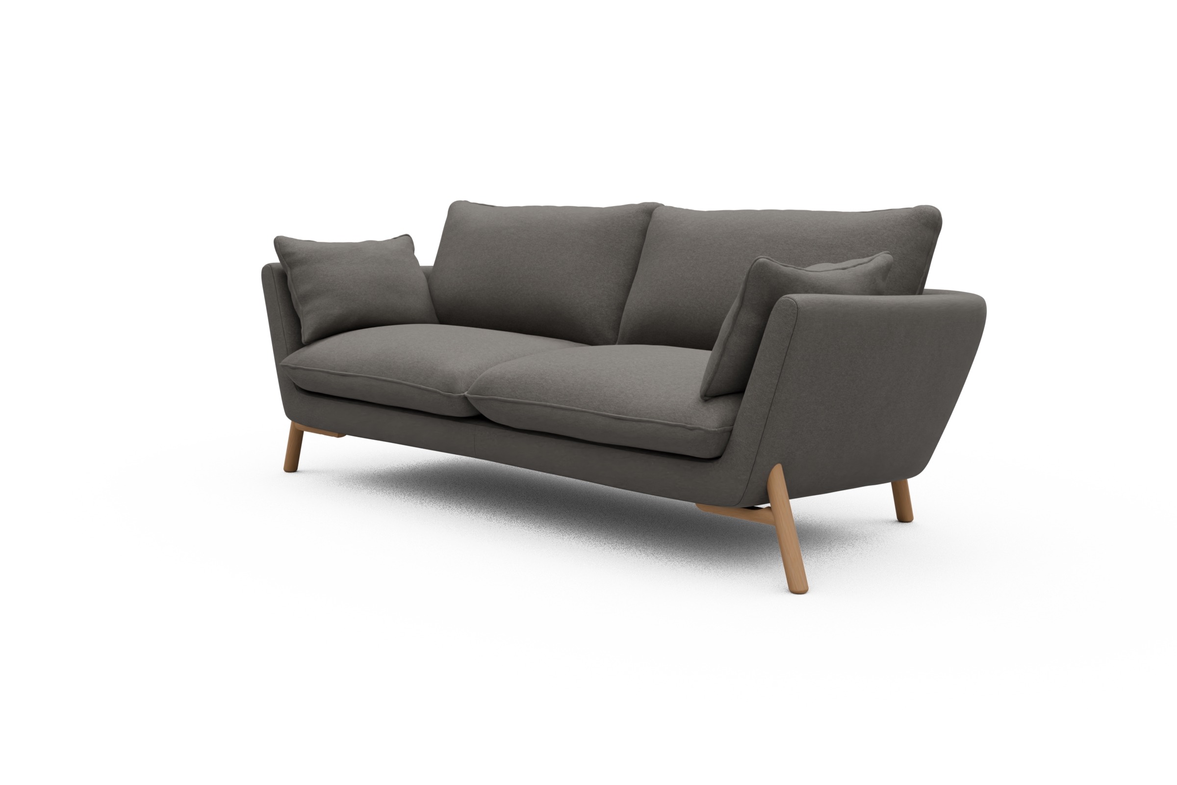 Sofa Emil 3-Sitzer Beinfarbe Eiche Natur Satya-Taupe