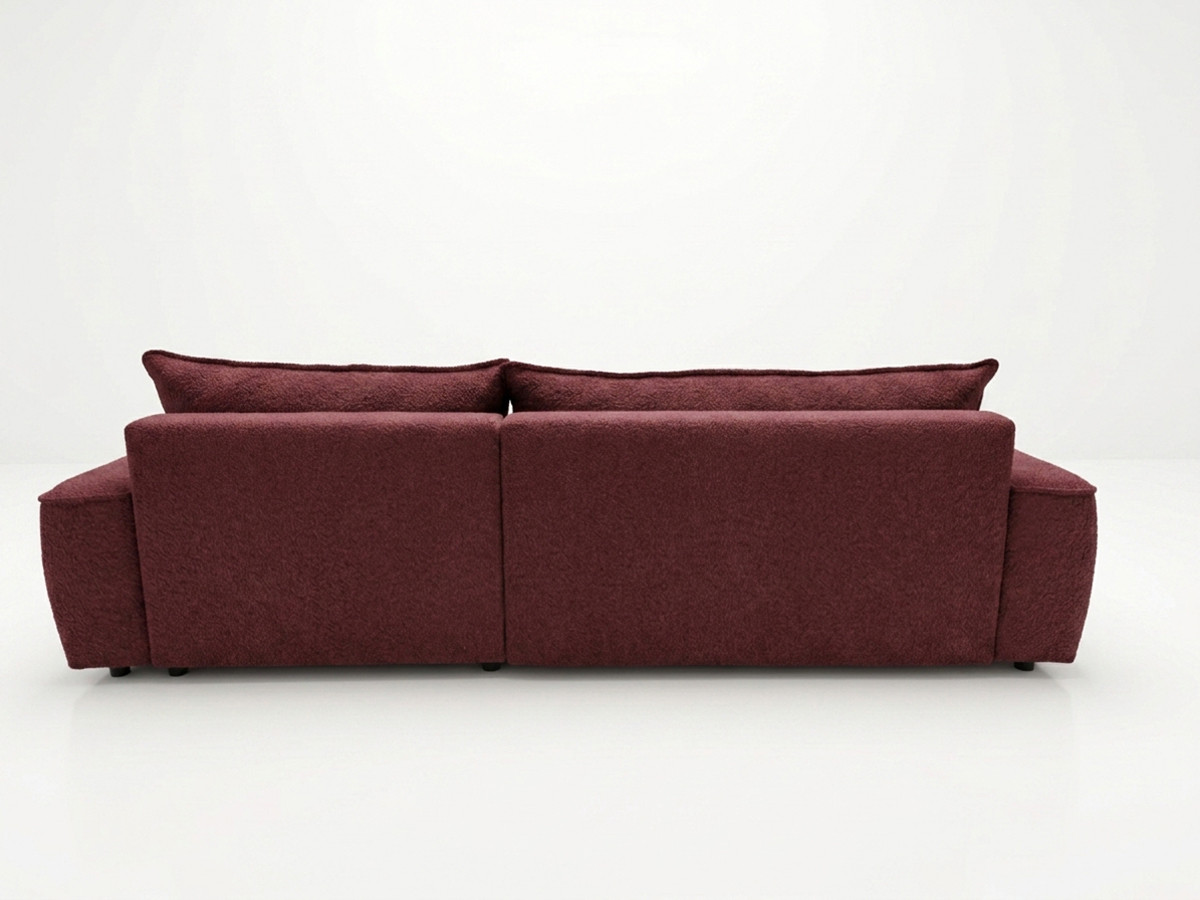 Bobochic Honore Ecksofa mit Schlaffunktion und Bettkasten Chenille Rot