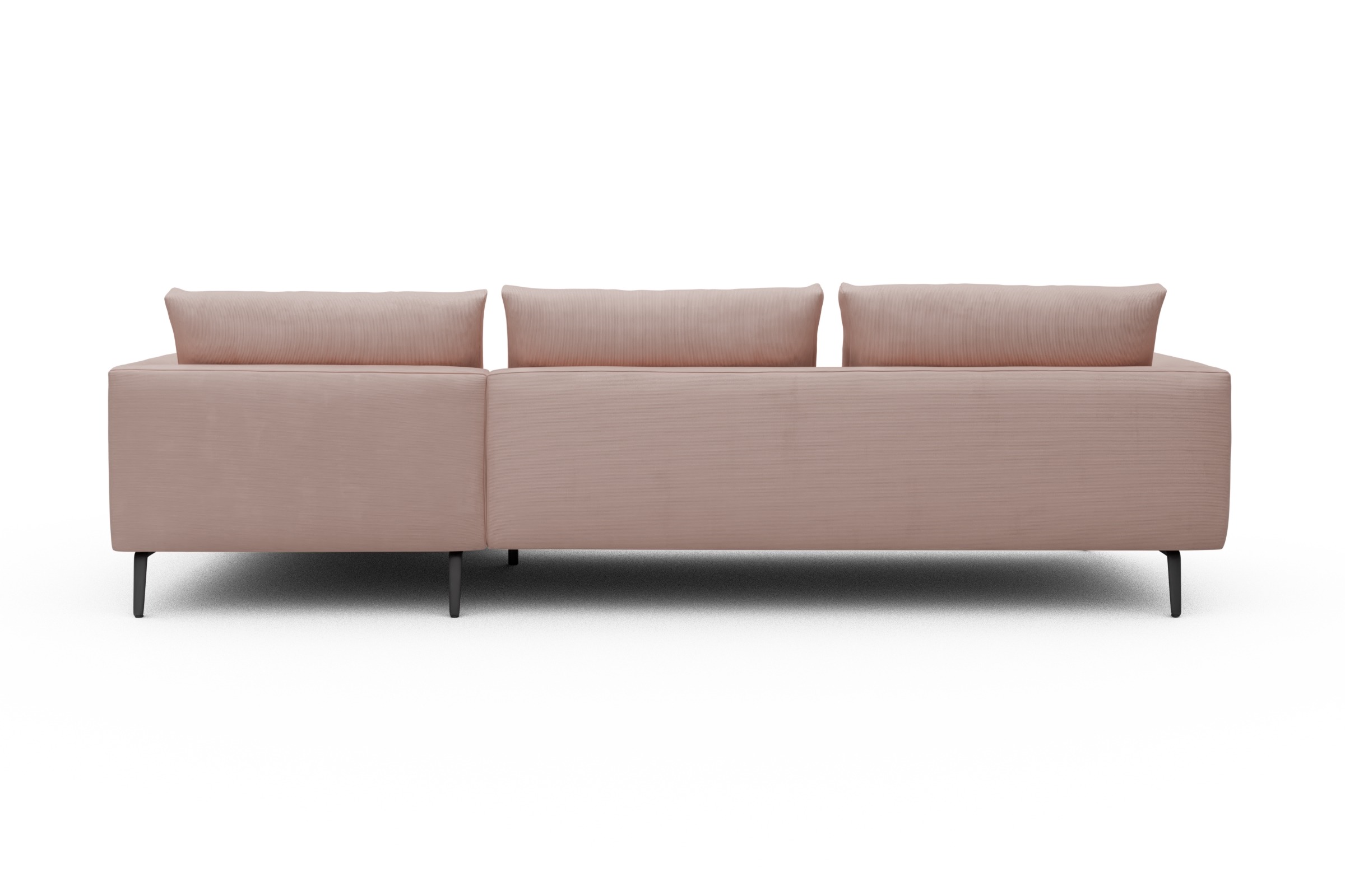 Ecksofa Karl Chaiselongue rechts mit 2,5-Sitzer Cordufine-Blush