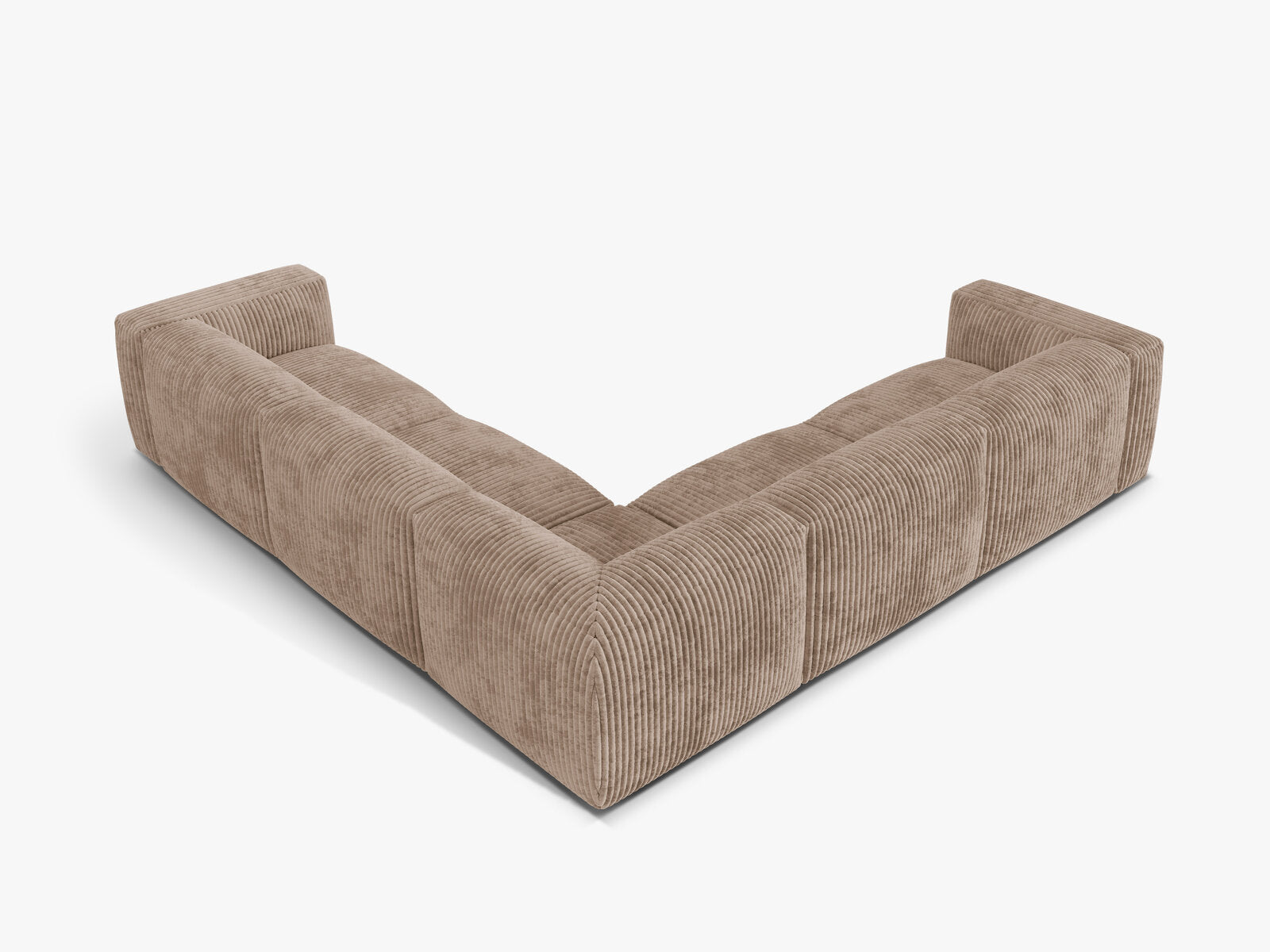 Micadoni modulares symmetrisches Ecksofa XL Martina 5-Sitzer Kord Tilia Eichel