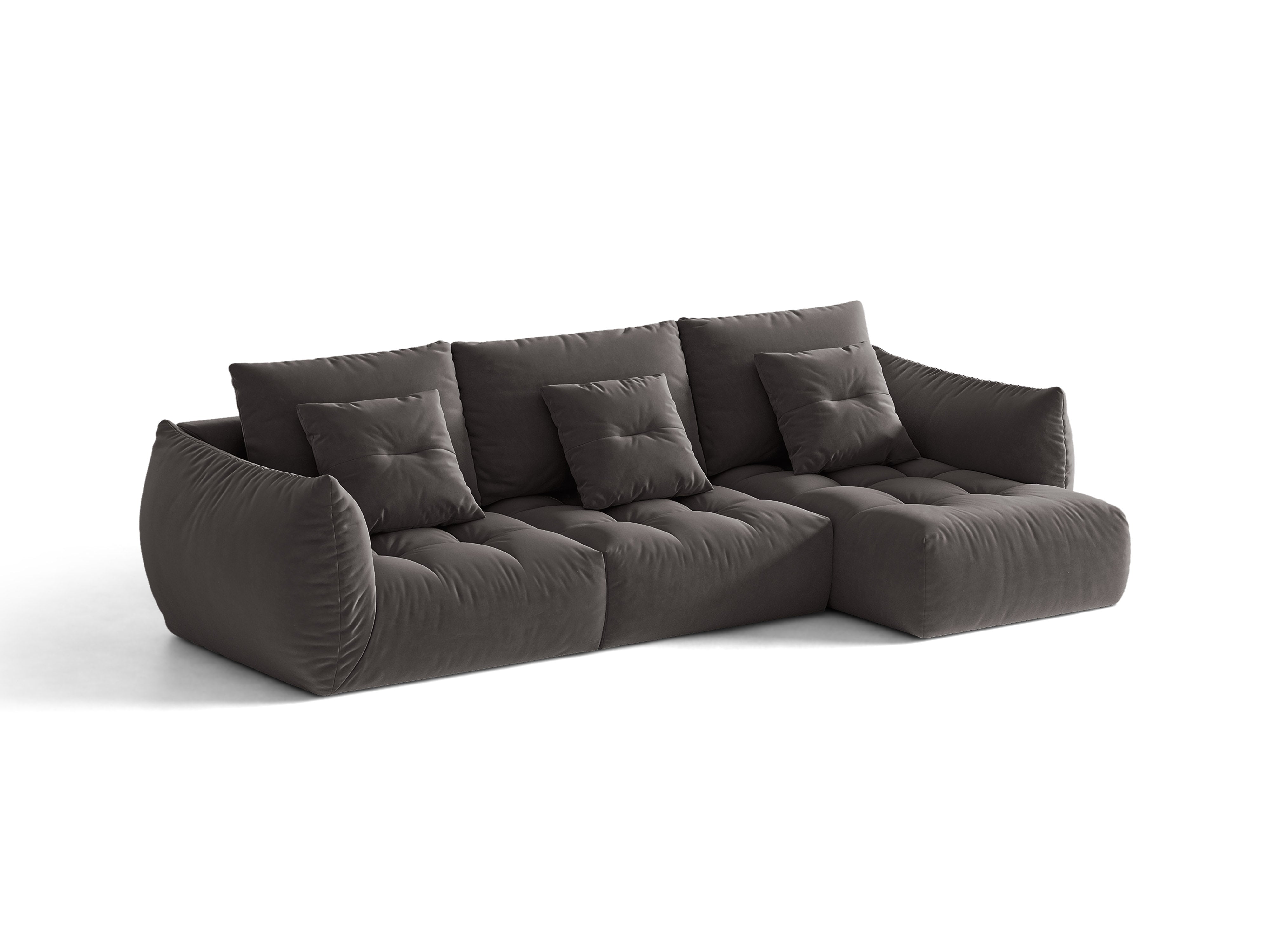 Micadoni Bloom Sofa Rechts Samt Casino Dunkelgrau
