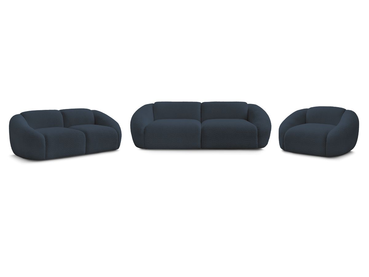 Bobochic Tina Sofa 6-Sitzer Bouclé-Stoff Dunkelblau
