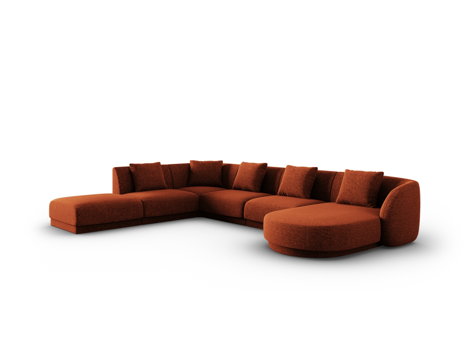 Cosmopolitan Design Panoramasofa Tulum 6-Sitzer Chenille Eden Ziegel Links