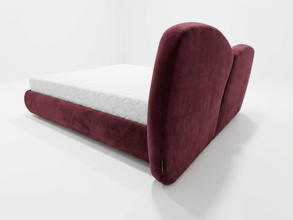 Bobochic Danae Polsterbett Samt Rot, Liegefläche 140 × 190 cm